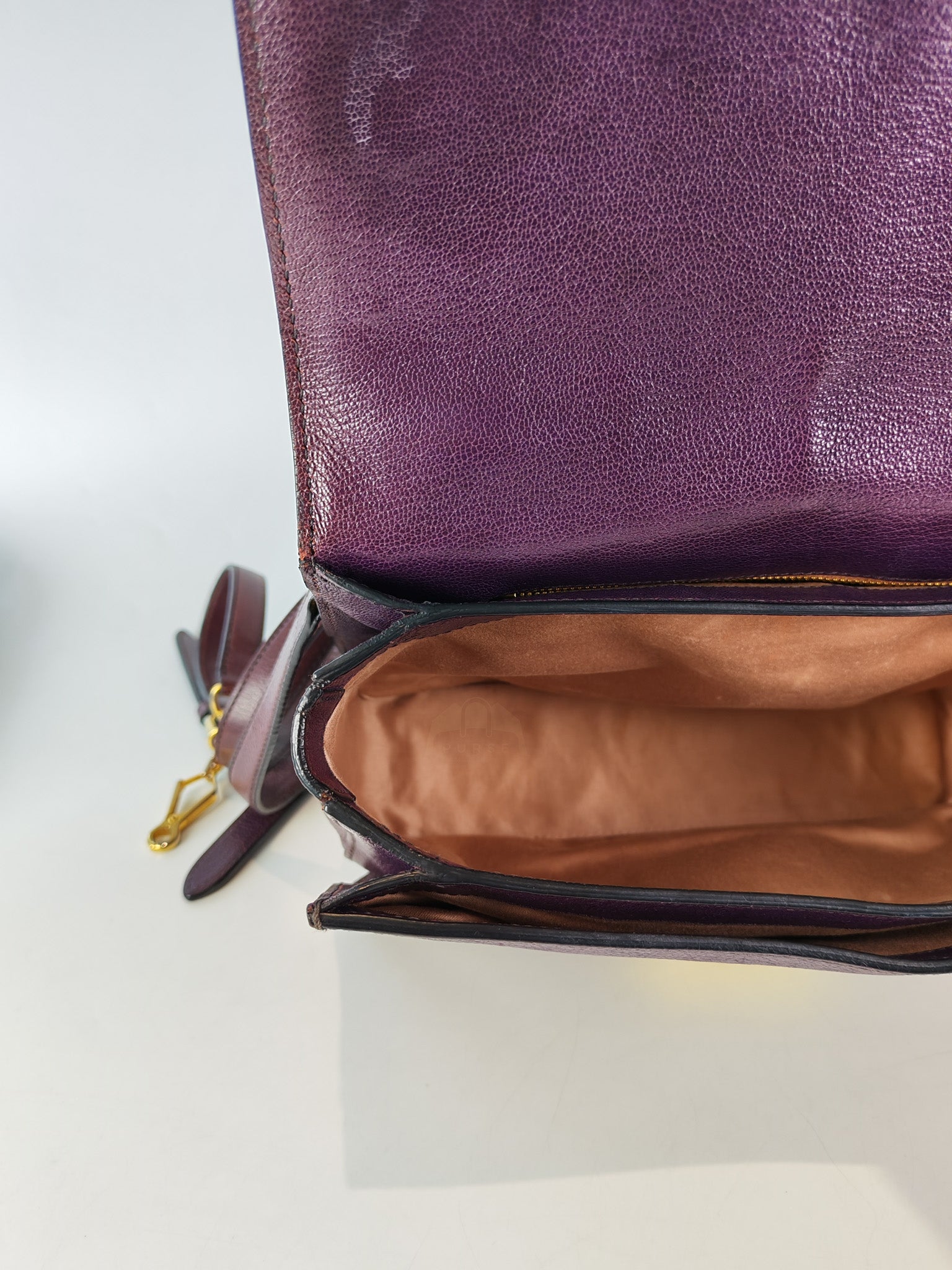 Madras Flap Bag in Burgundy Leather 2way Handbag with Top Handle | Purse Maison Luxury Bags Shop