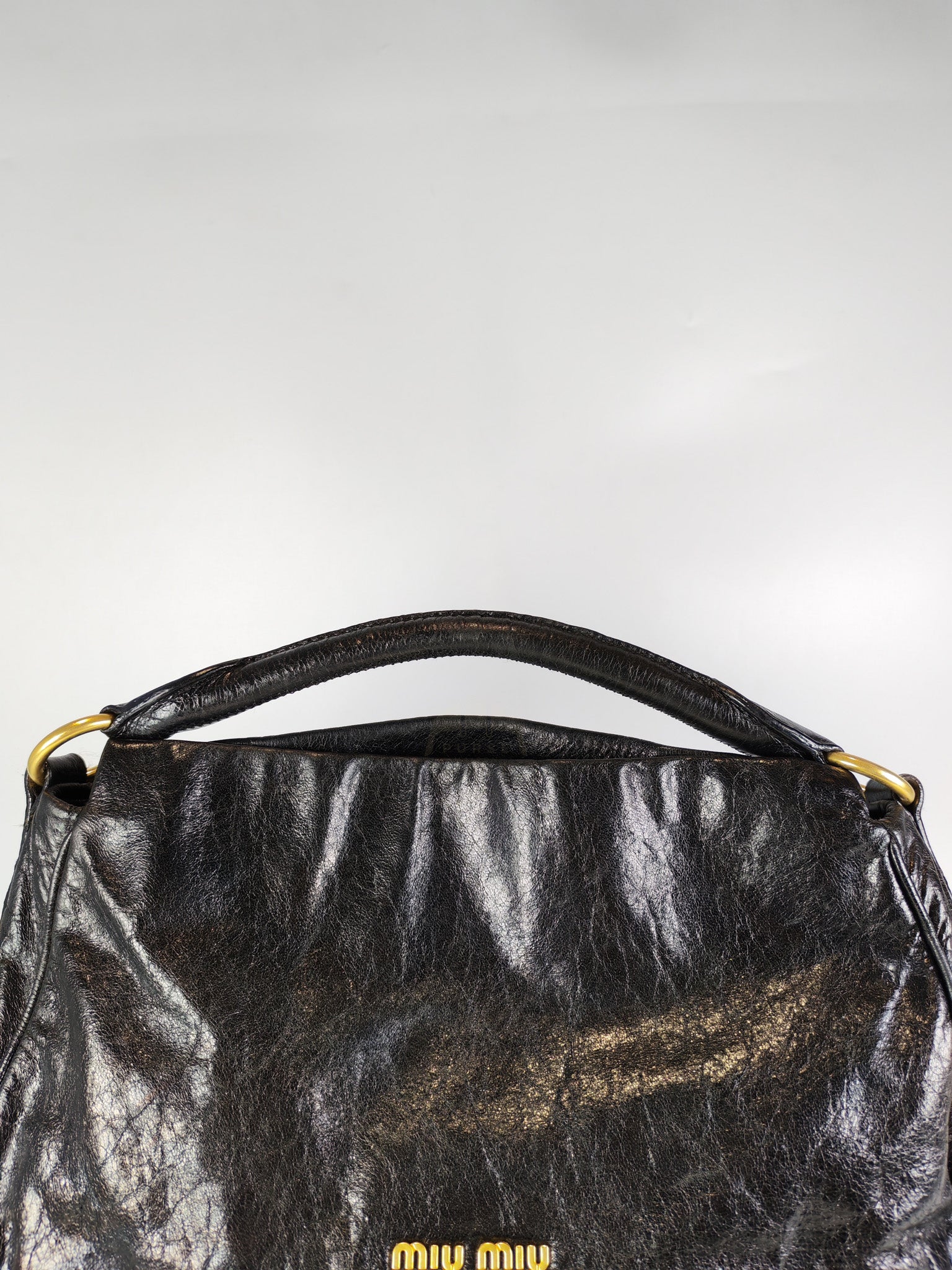 Madras “Lock” Top Handle Bag in Black Leather | Purse Maison Luxury Bags Shop