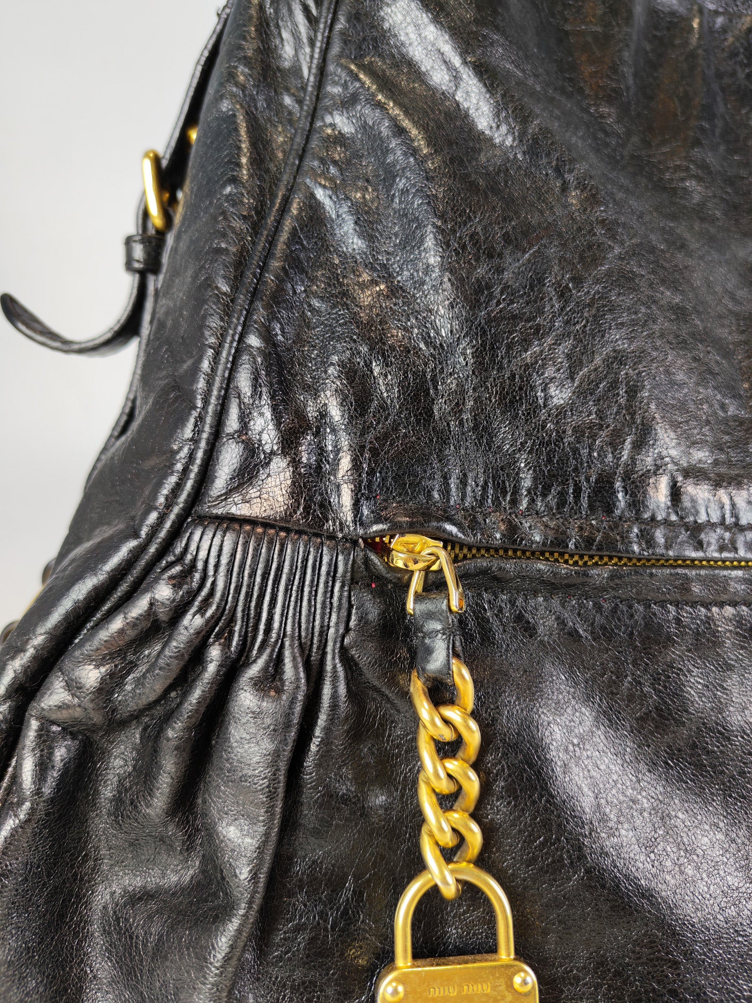 Madras “Lock” Top Handle Bag in Black Leather | Purse Maison Luxury Bags Shop