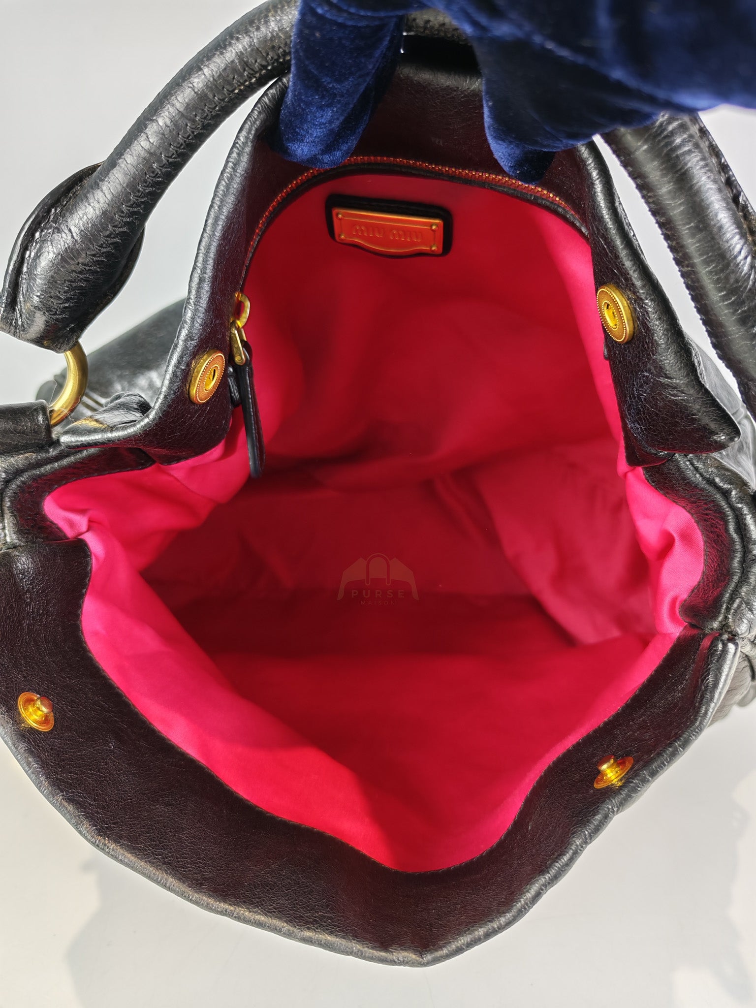 Madras “Lock” Top Handle Bag in Black Leather | Purse Maison Luxury Bags Shop