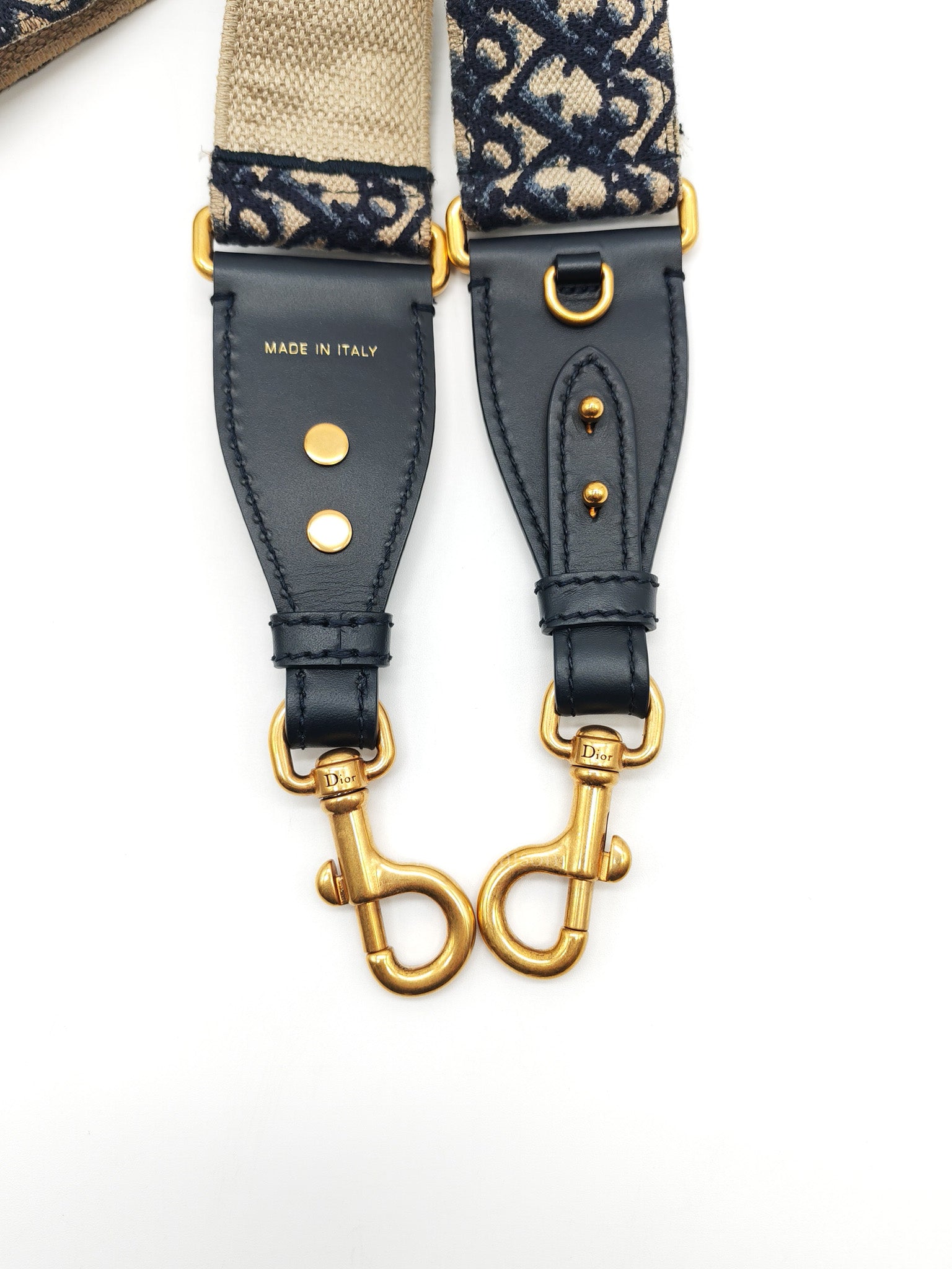 Adjustable Shoulder Strap in Blue Oblique Embroidered Canvas