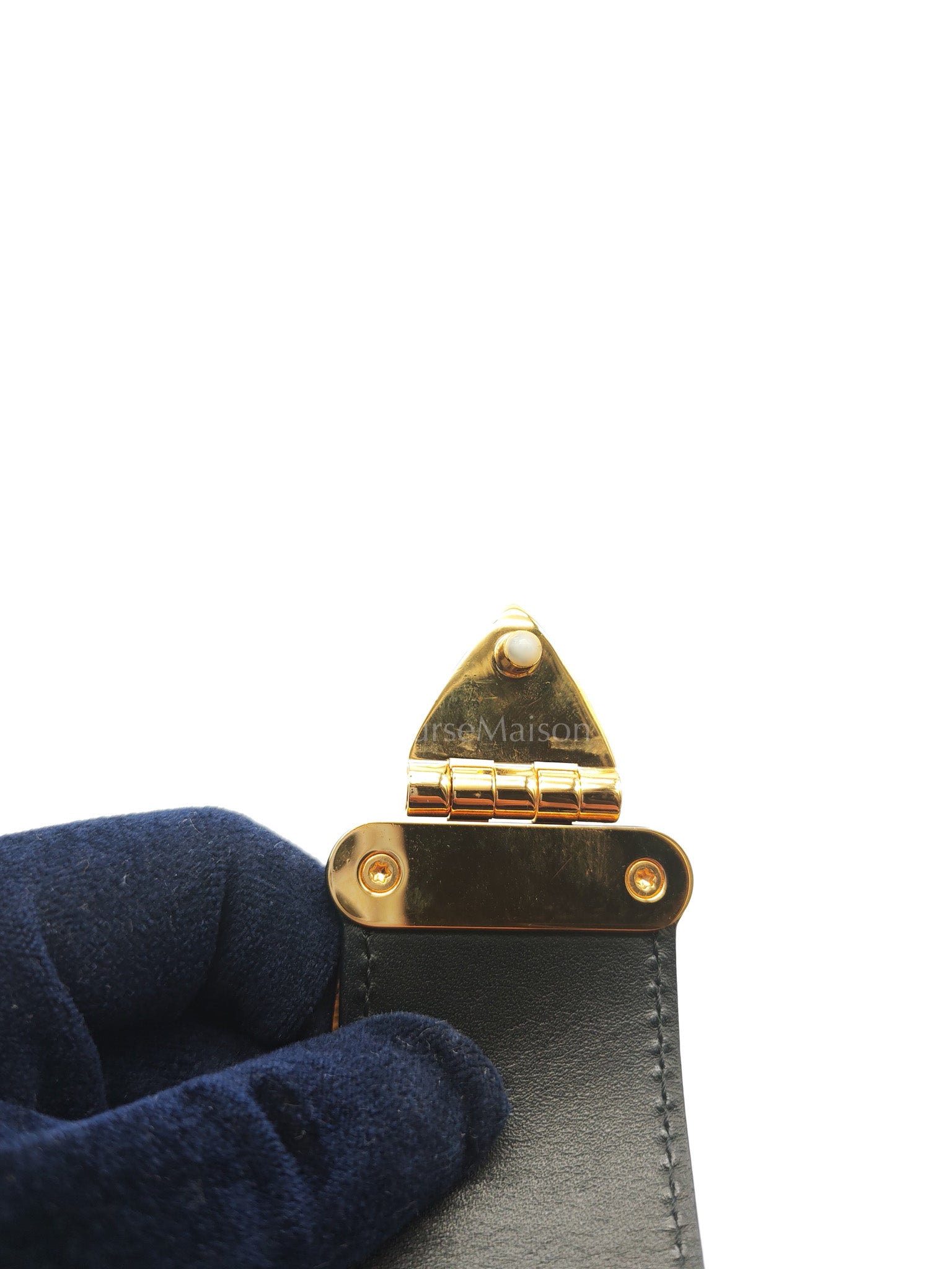 Trunk Clutch Bag in Monogram Reverse Canvas & Gold Hardware Microchip