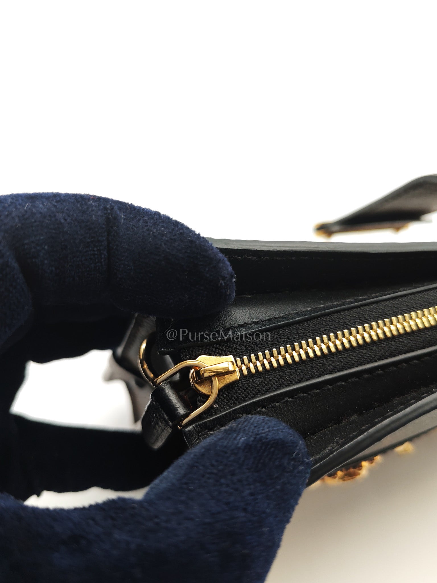 Trunk Clutch Bag in Monogram Reverse Canvas & Gold Hardware Microchip