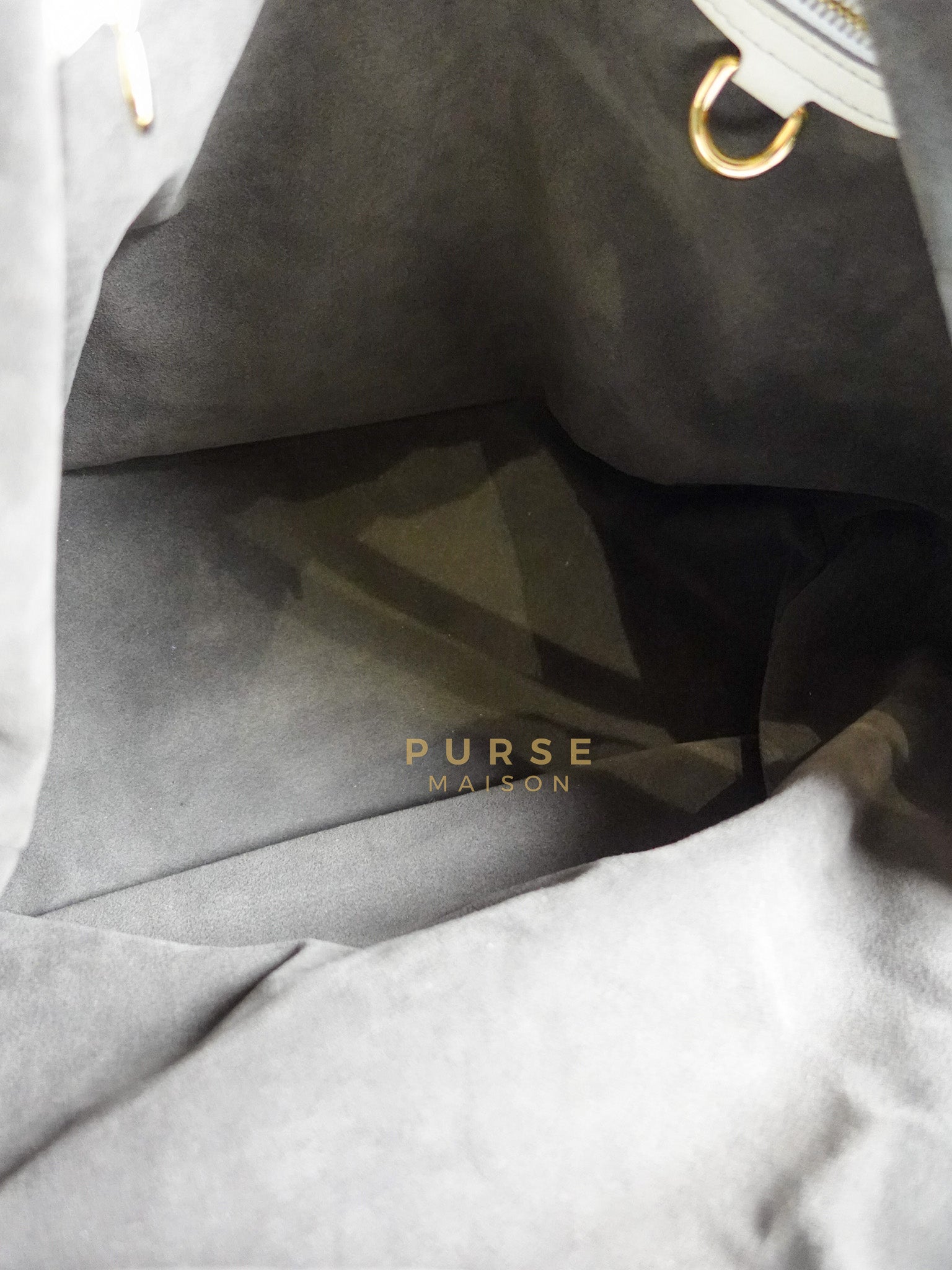 Mahina Hand Bag Large in White Monogram Leather (Date Code: TH0028) | Purse Maison Luxury Bags Shop