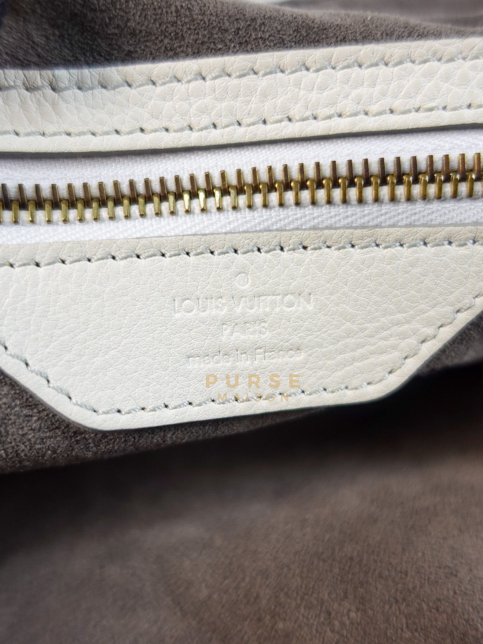 Mahina Hand Bag Large in White Monogram Leather (Date Code: TH0028) | Purse Maison Luxury Bags Shop