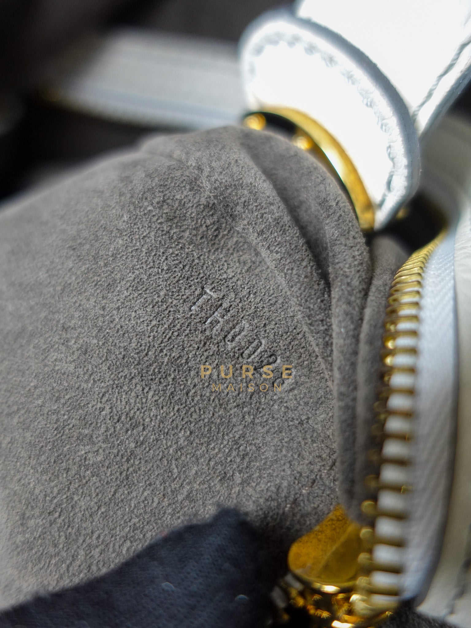 Mahina Hand Bag Large in White Monogram Leather (Date Code: TH0028) | Purse Maison Luxury Bags Shop