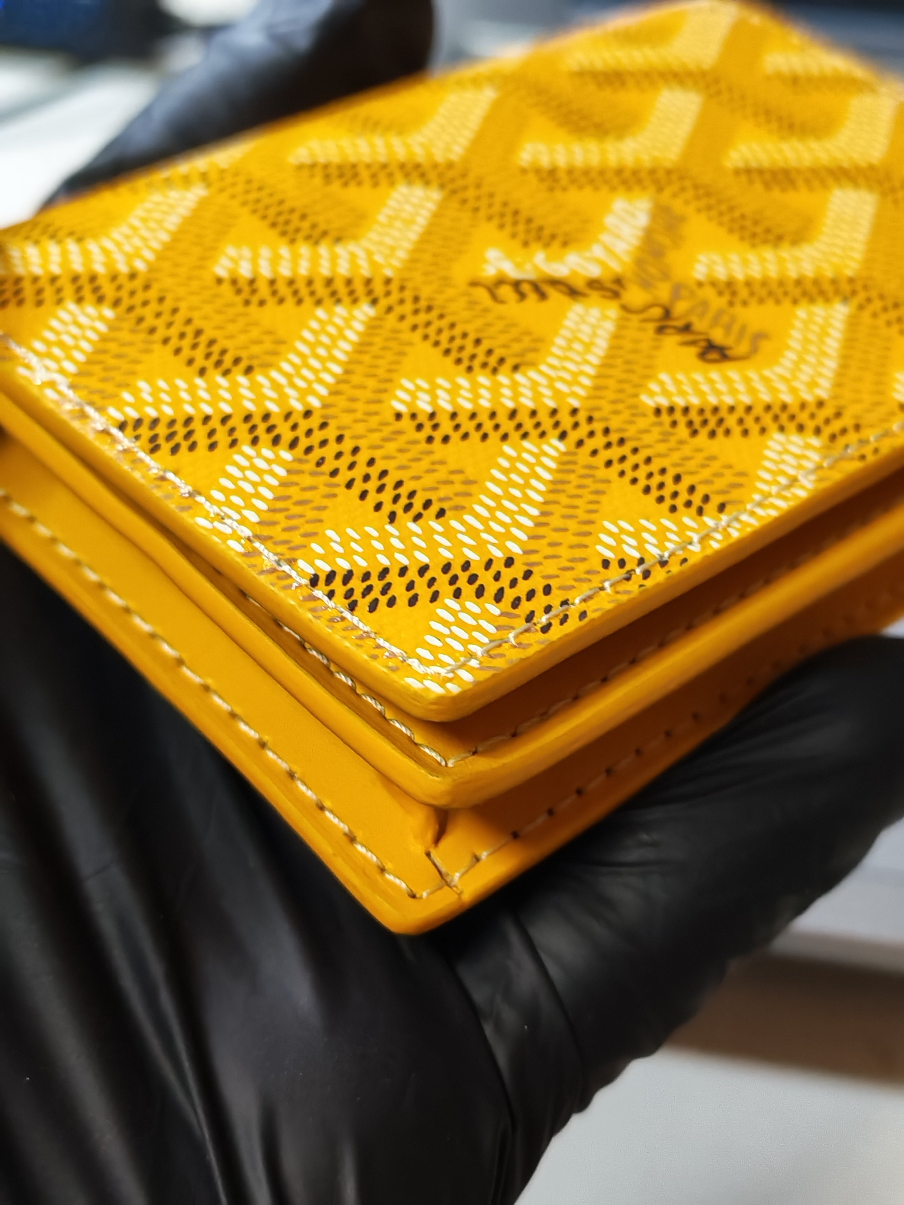 Malesherbes in Jaune Goyardine Canvas Cardholder | Purse Maison Luxury Bags Shop