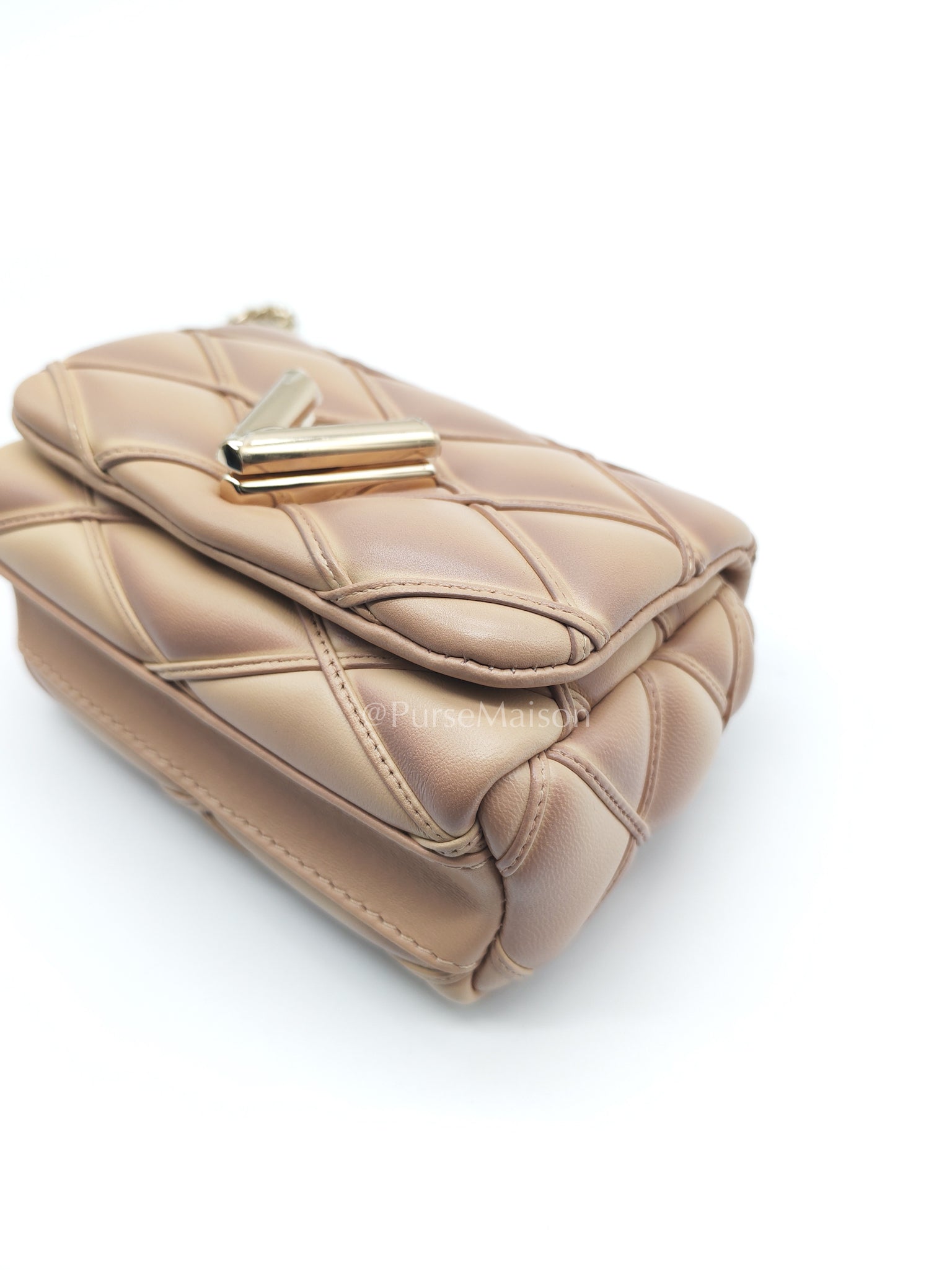 Malletage Mini in Beige Pink Lambskin Leather Chain Bag (Microchip) | Purse Maison Luxury Bags Shop