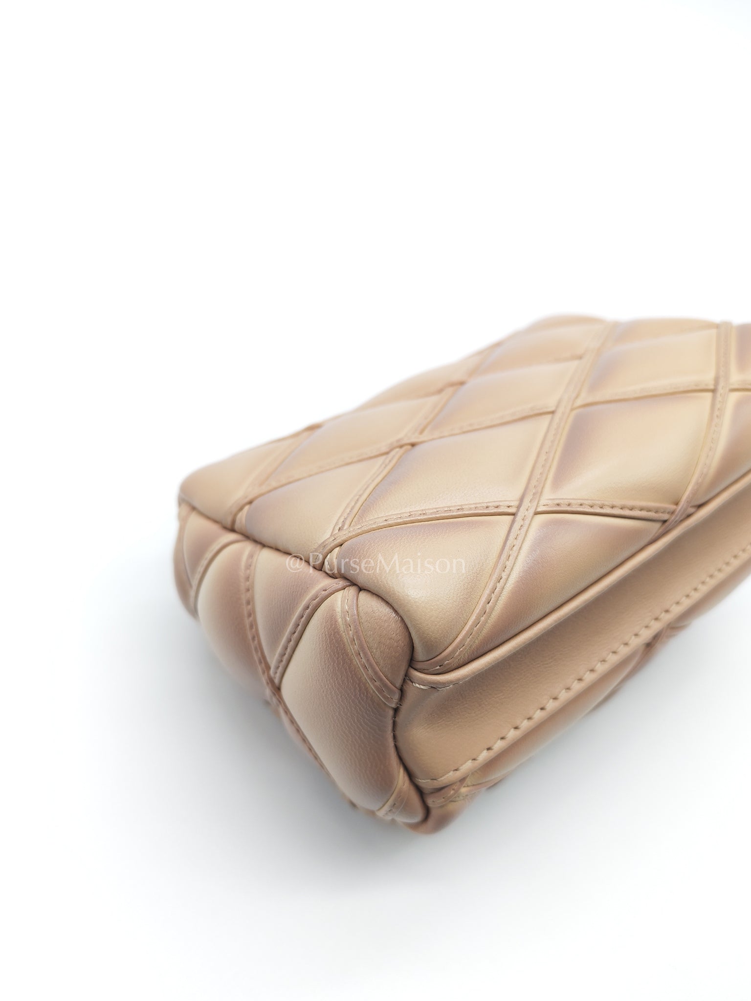 Malletage Mini in Beige Pink Lambskin Leather Chain Bag (Microchip) | Purse Maison Luxury Bags Shop