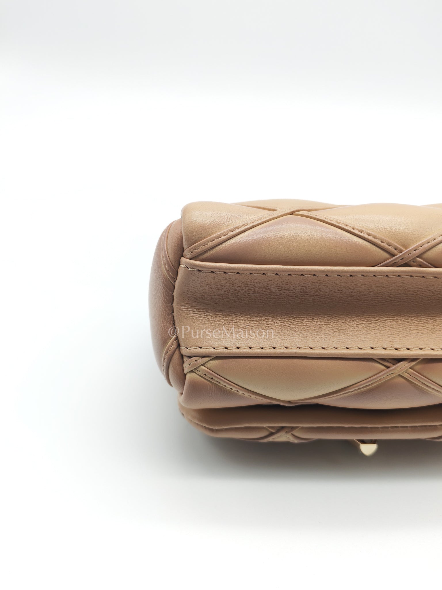 Malletage Mini in Beige Pink Lambskin Leather Chain Bag (Microchip) | Purse Maison Luxury Bags Shop