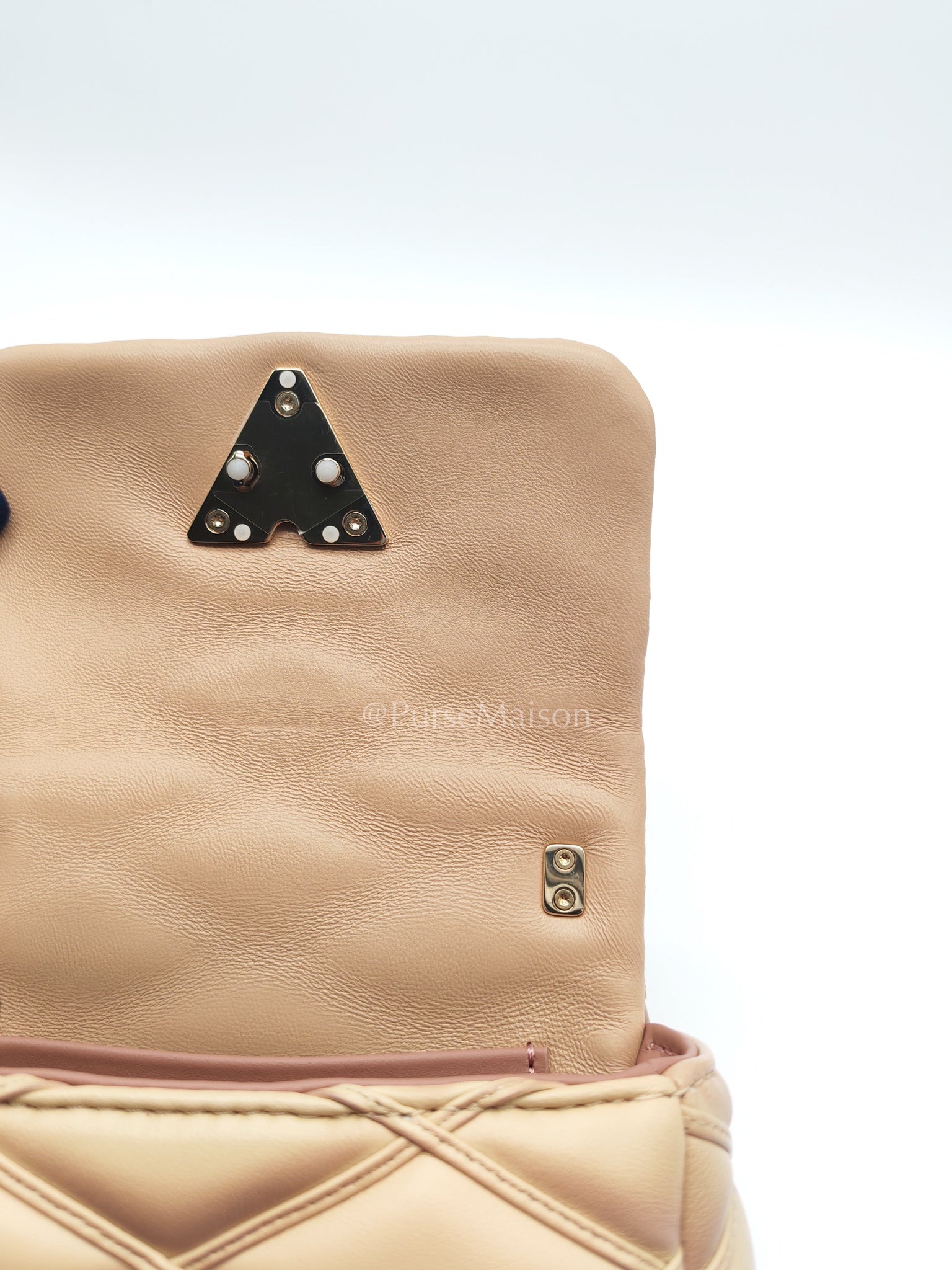 Malletage Mini in Beige Pink Lambskin Leather Chain Bag (Microchip) | Purse Maison Luxury Bags Shop