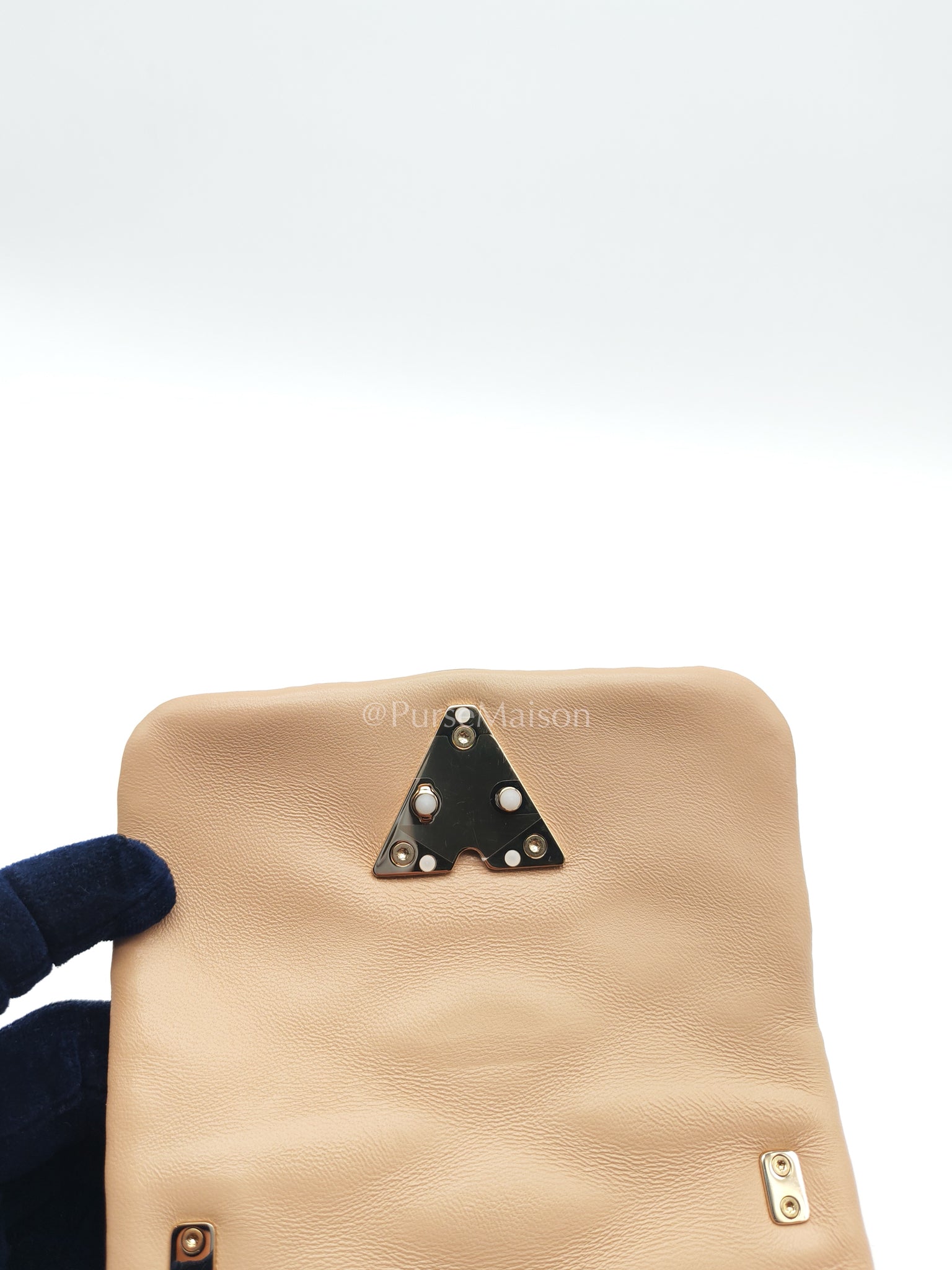 Malletage Mini in Beige Pink Lambskin Leather Chain Bag (Microchip) | Purse Maison Luxury Bags Shop