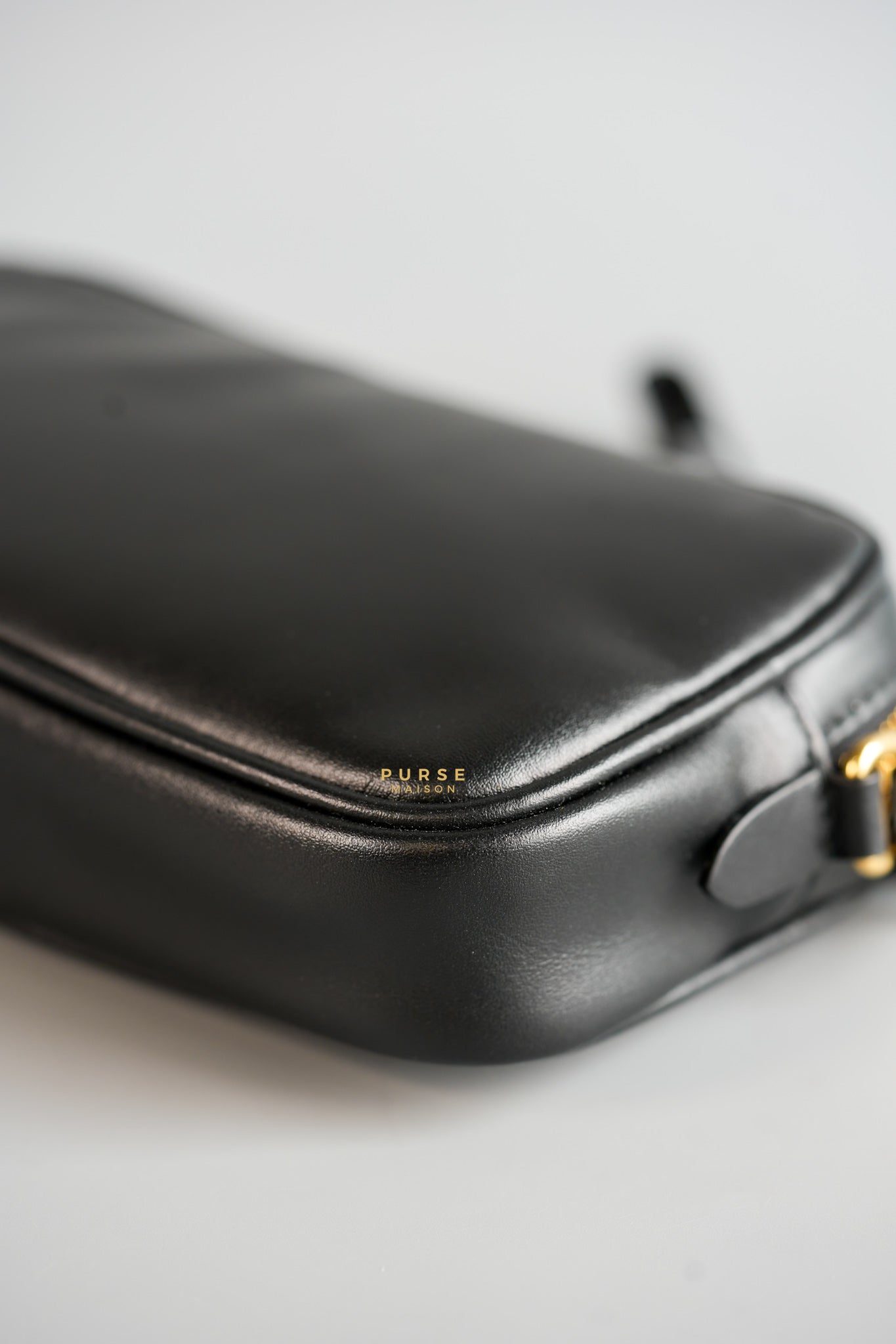 Maniglia Softy Padded Leather Noir Pouch | Purse Maison Luxury Bags Shop