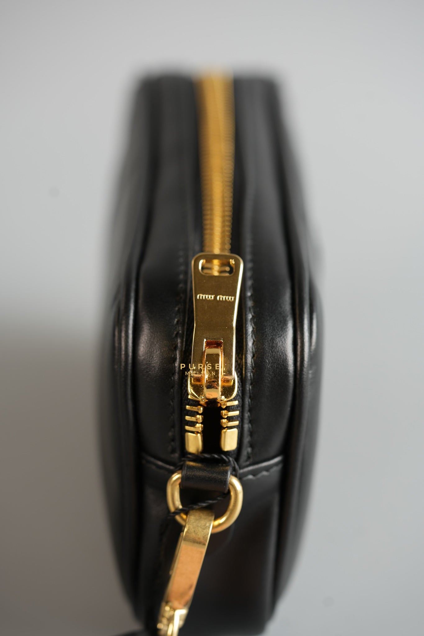 Maniglia Softy Padded Leather Noir Pouch | Purse Maison Luxury Bags Shop