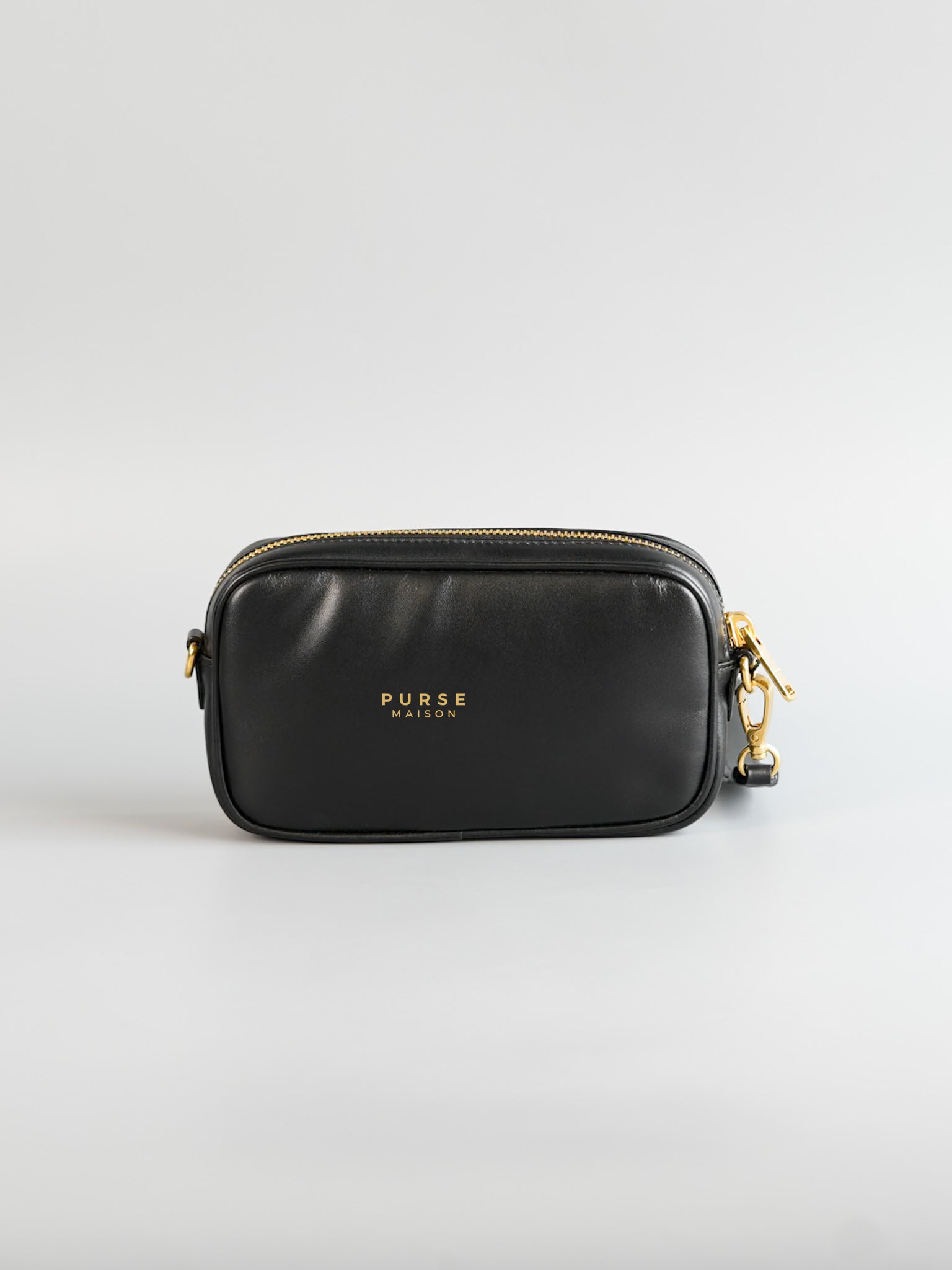 Maniglia Softy Padded Leather Noir Pouch | Purse Maison Luxury Bags Shop