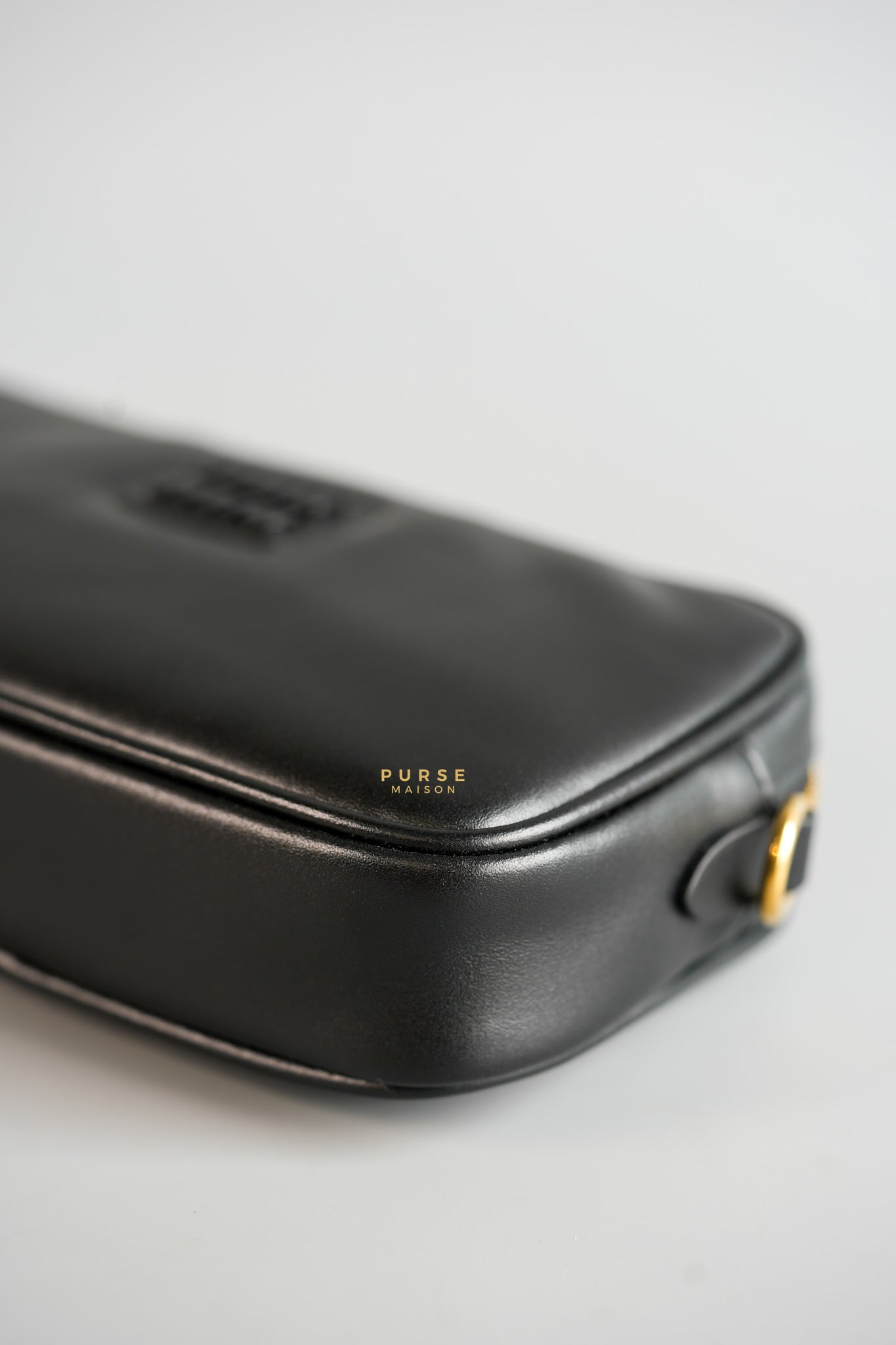 Maniglia Softy Padded Leather Noir Pouch | Purse Maison Luxury Bags Shop