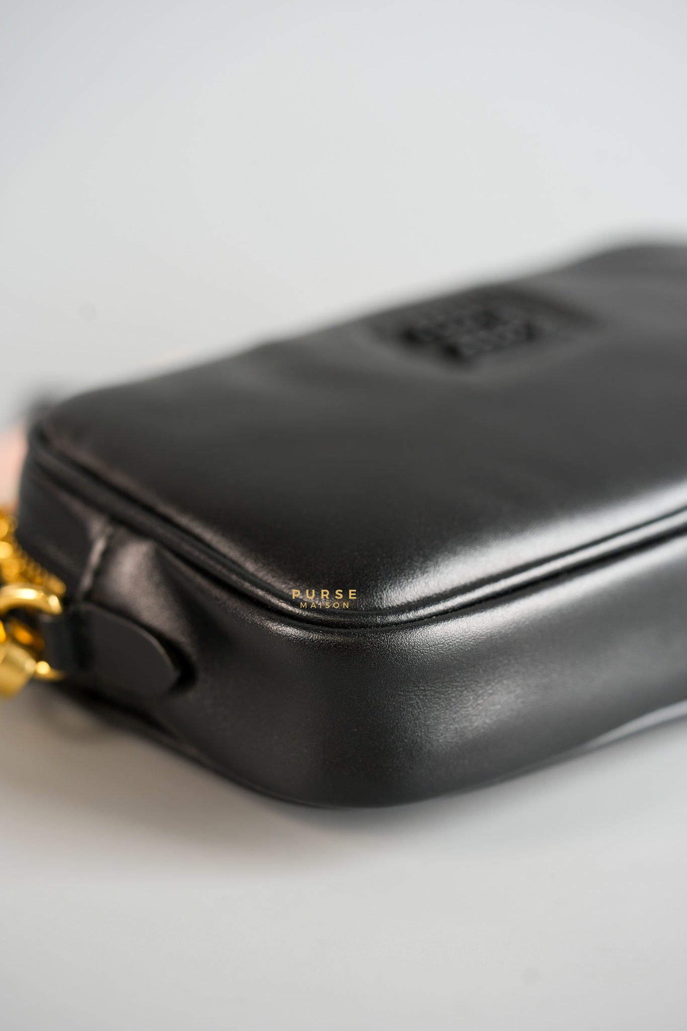 Maniglia Softy Padded Leather Noir Pouch | Purse Maison Luxury Bags Shop