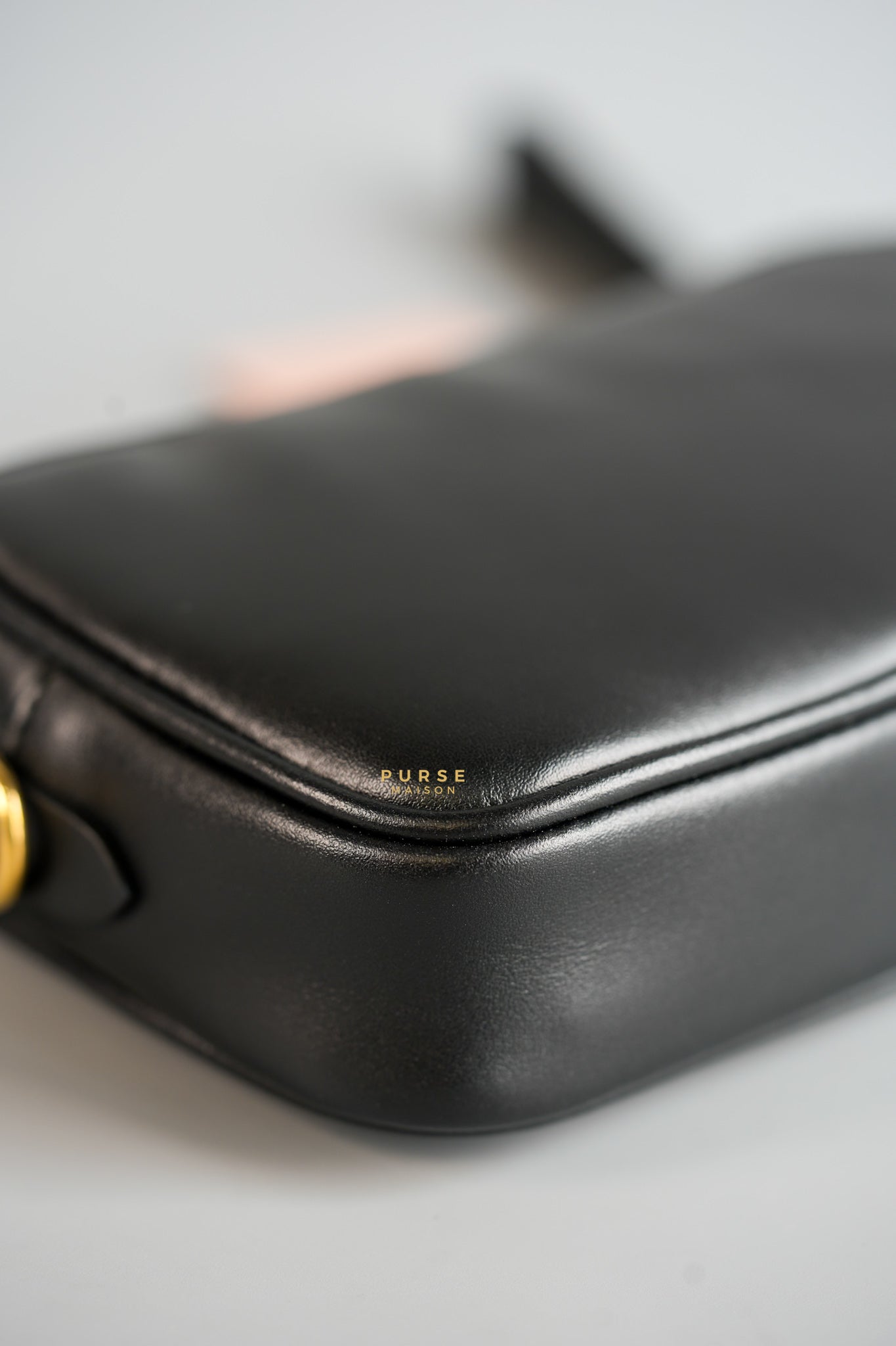 Maniglia Softy Padded Leather Noir Pouch | Purse Maison Luxury Bags Shop