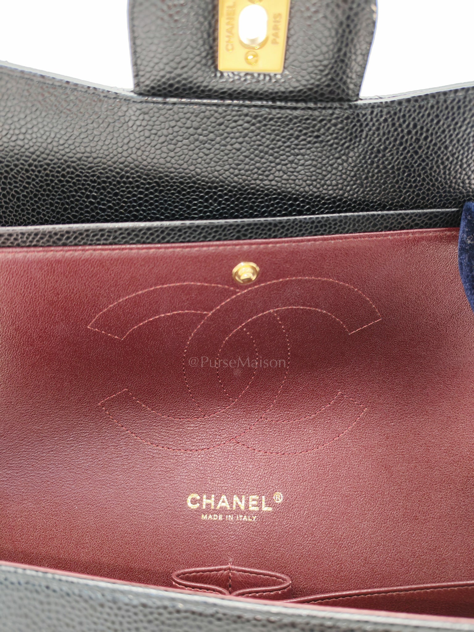 Classic Double Flap Jumbo in Black Quilted Caviar Leather & Gold Hardware Series 26