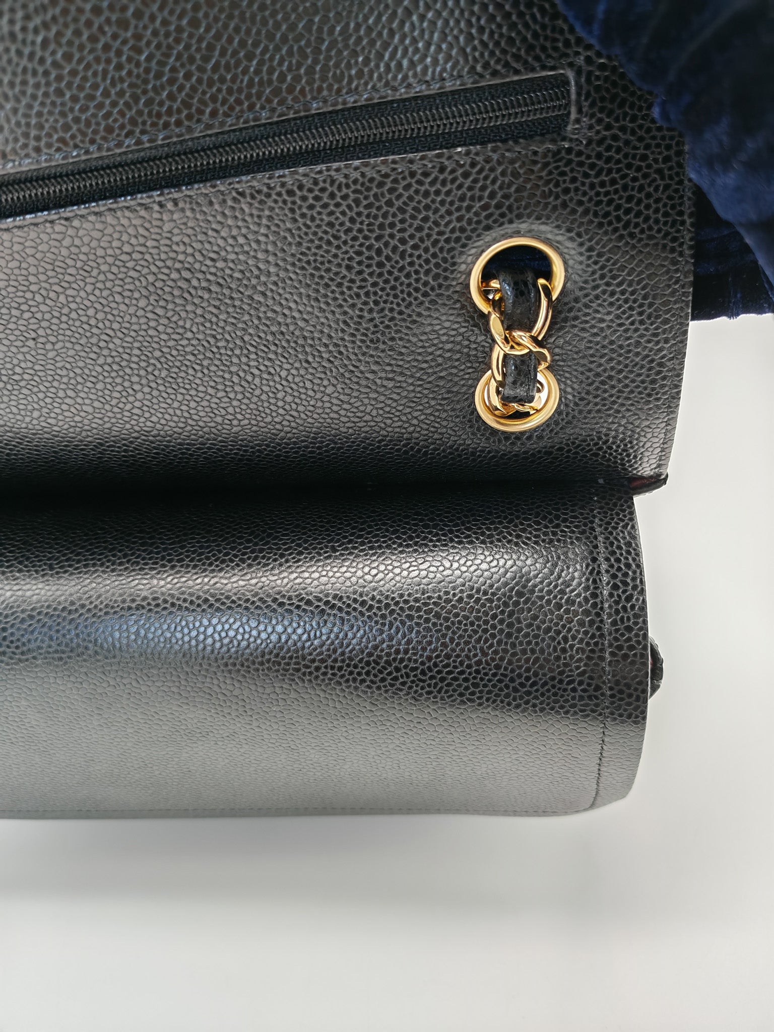 Classic Double Flap Jumbo in Black Quilted Caviar Leather & Gold Hardware Series 26
