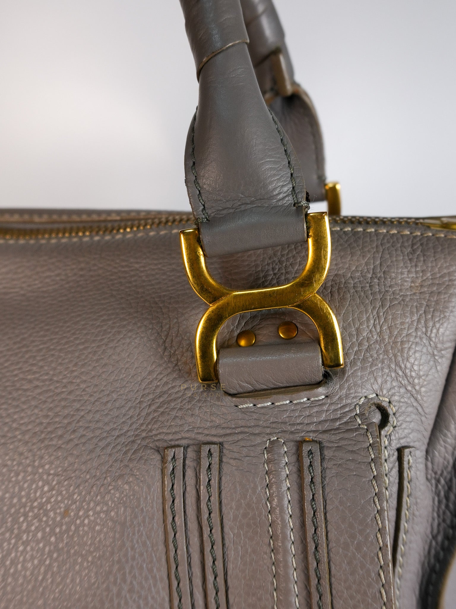 Marcie Large Shoulder Bag In Gray | Purse Maison Luxury Bags Shop