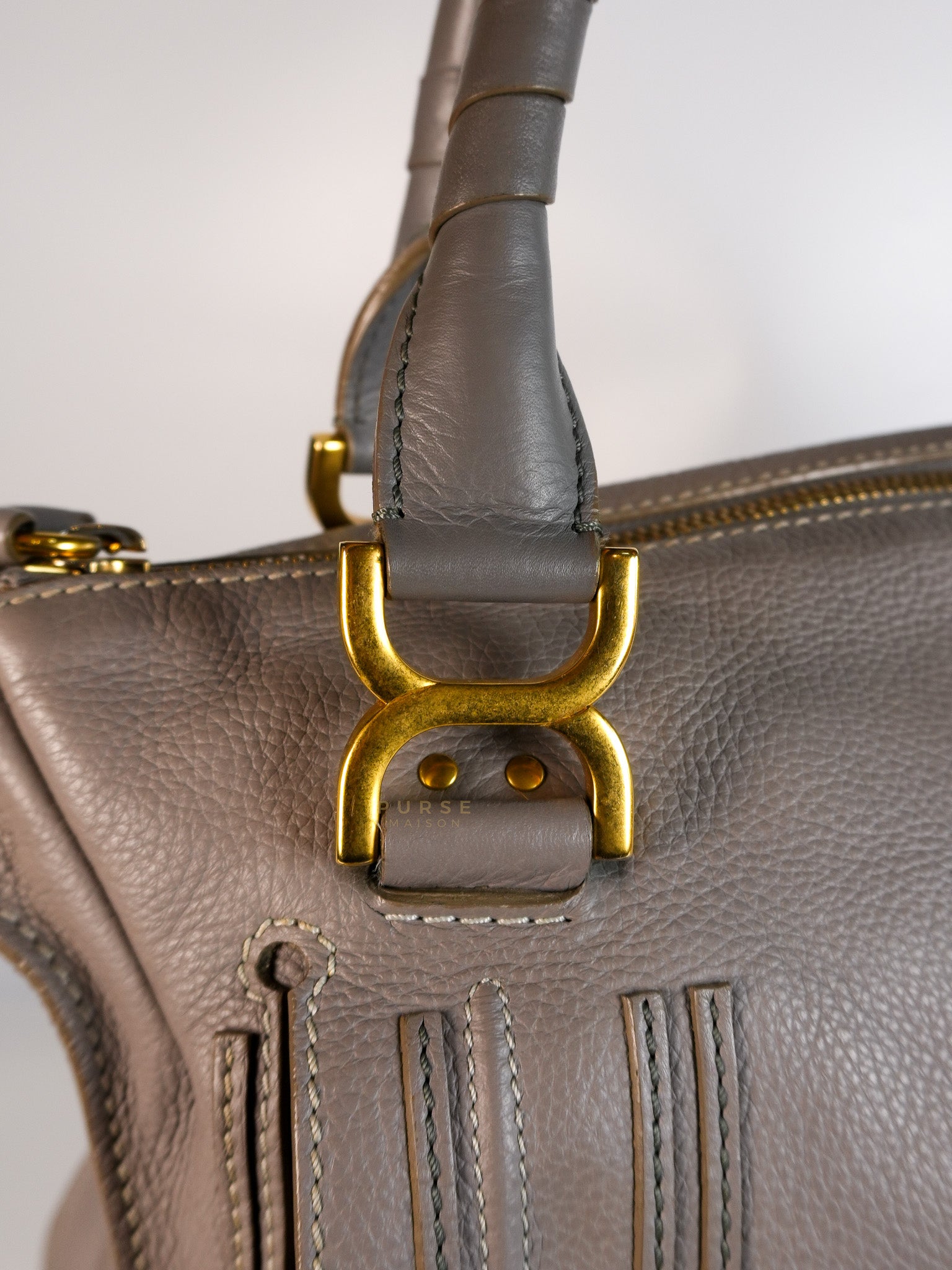 Marcie Large Shoulder Bag In Gray | Purse Maison Luxury Bags Shop