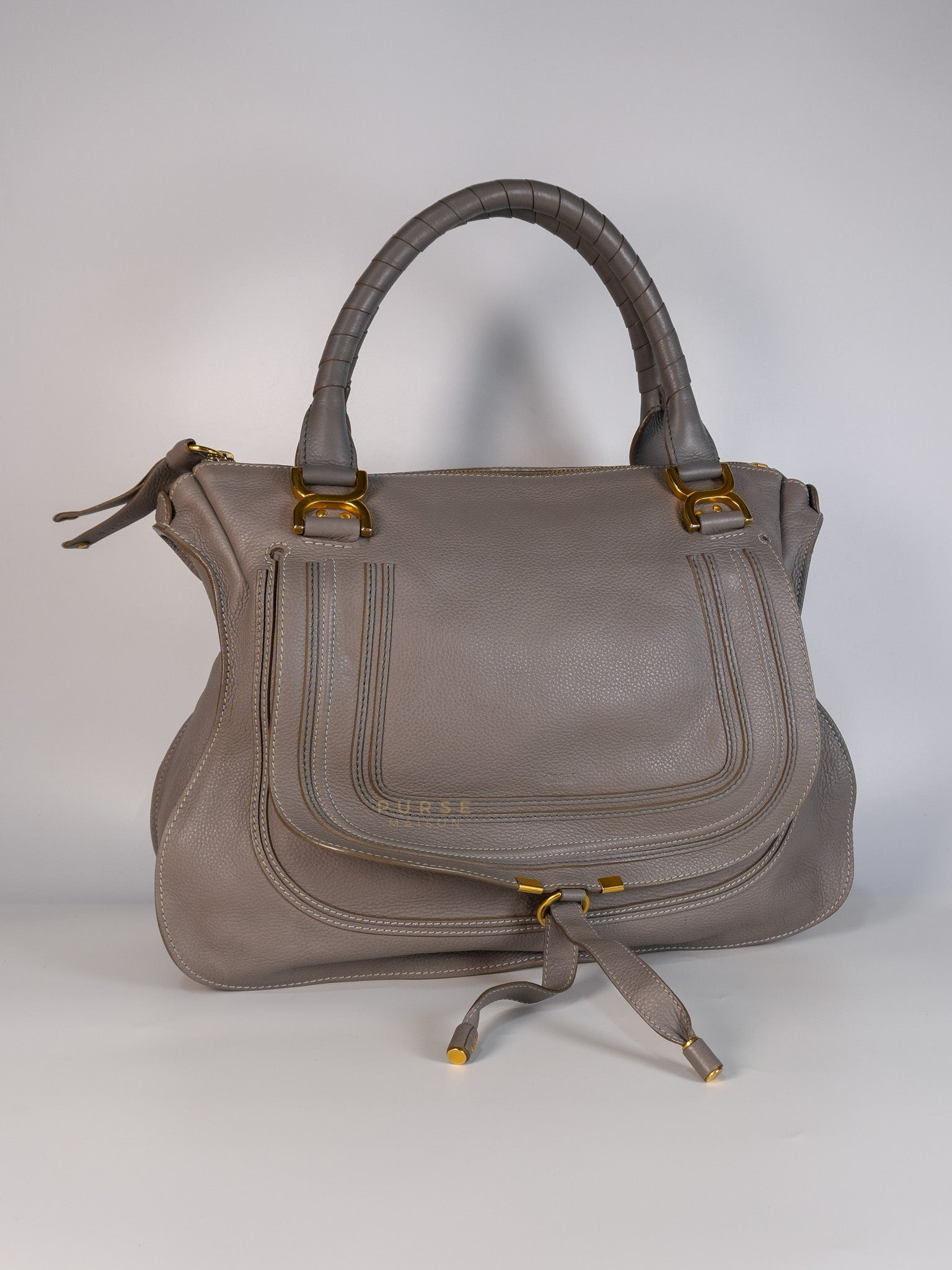 Marcie Large Shoulder Bag In Gray | Purse Maison Luxury Bags Shop