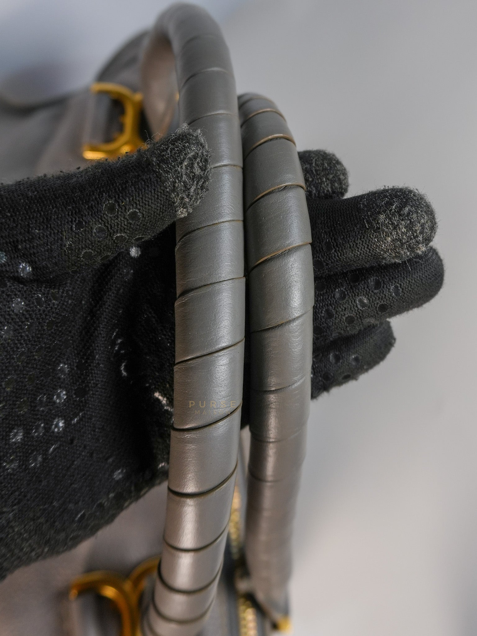 Marcie Large Shoulder Bag In Gray | Purse Maison Luxury Bags Shop