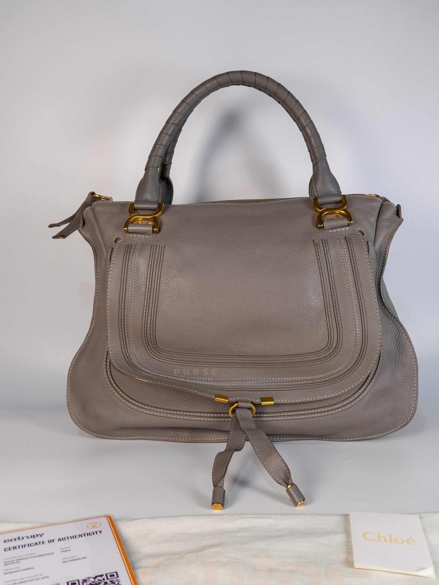 Marcie Large Shoulder Bag In Gray | Purse Maison Luxury Bags Shop