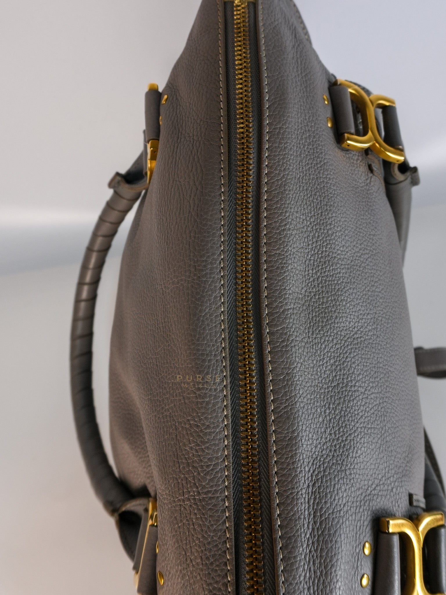 Marcie Large Shoulder Bag In Gray | Purse Maison Luxury Bags Shop