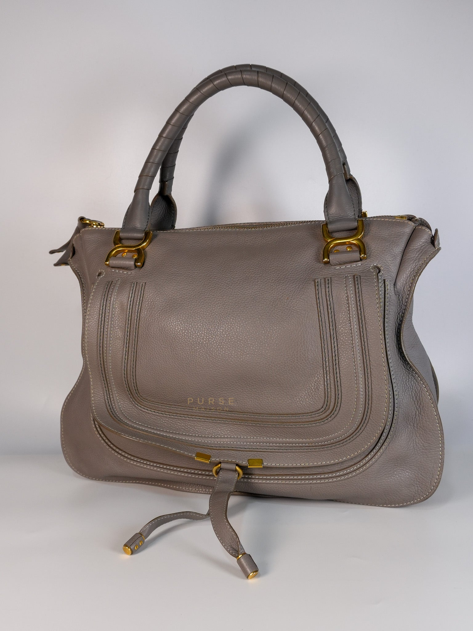 Marcie Large Shoulder Bag In Gray | Purse Maison Luxury Bags Shop