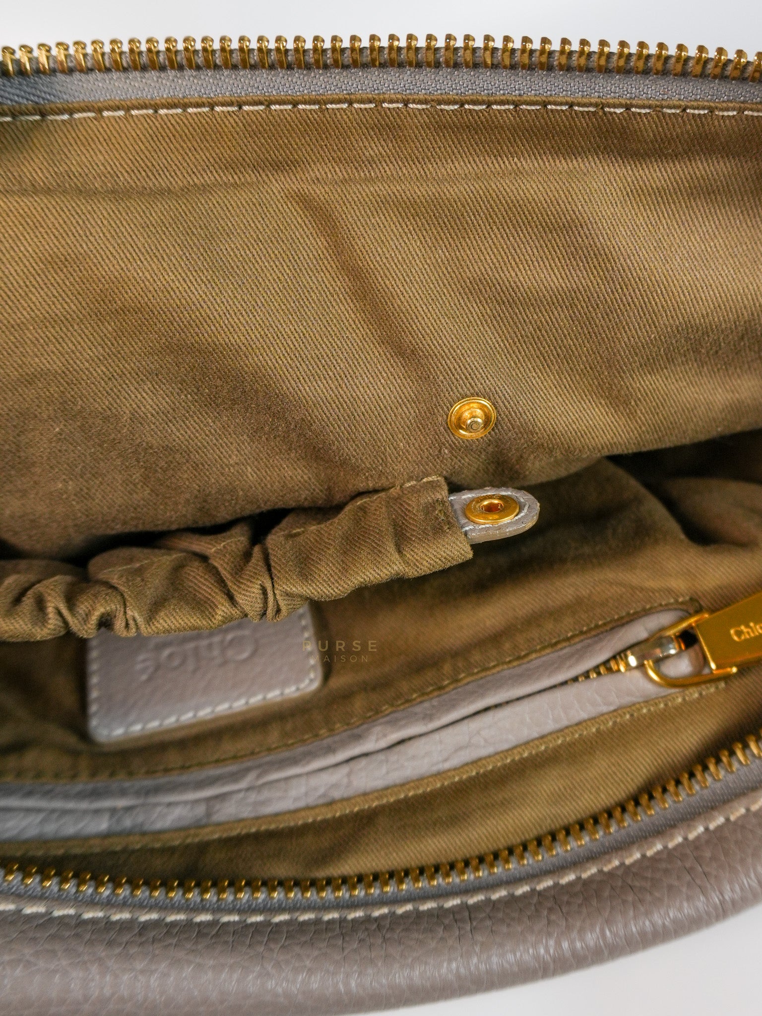 Marcie Large Shoulder Bag In Gray | Purse Maison Luxury Bags Shop