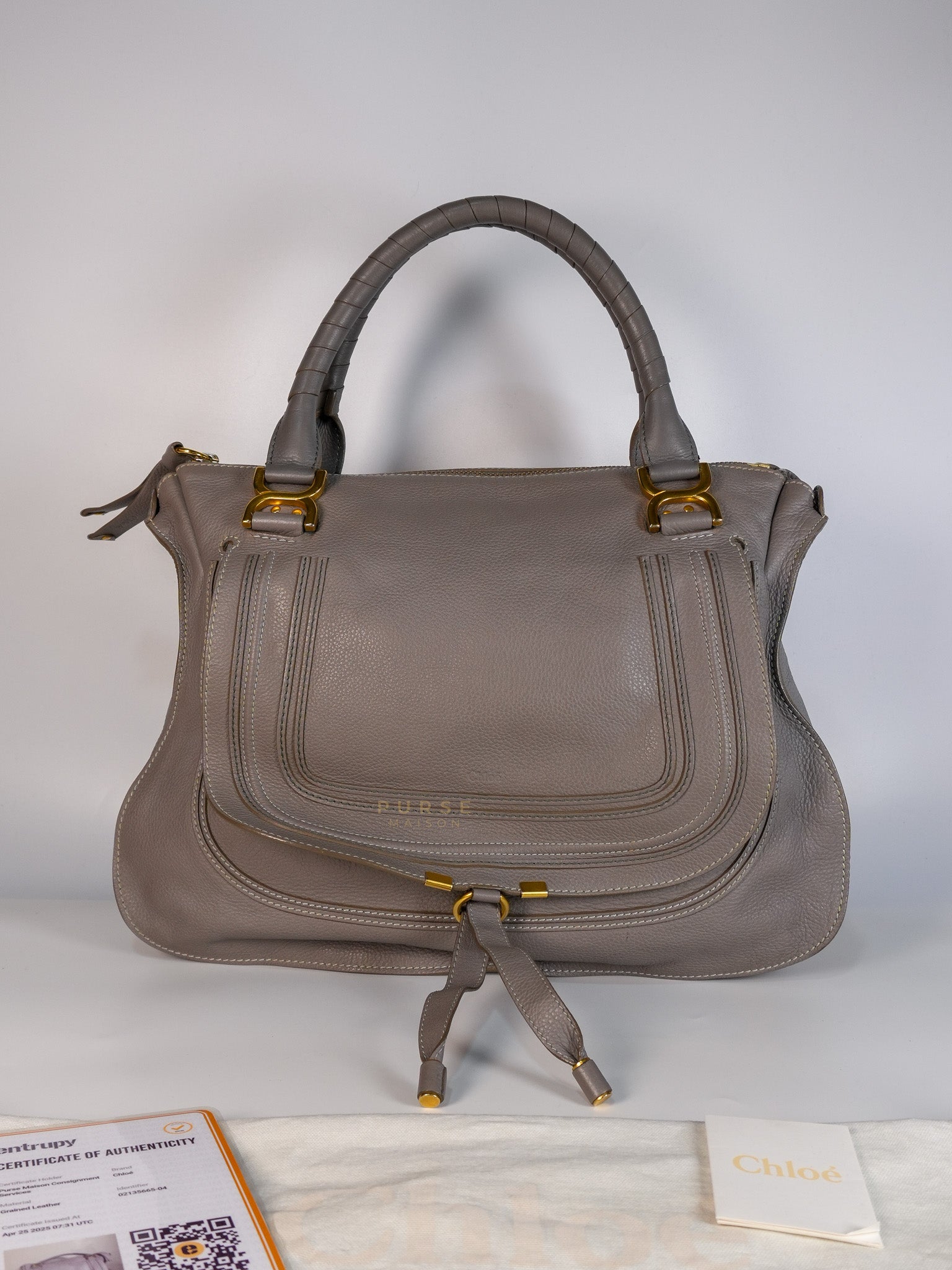 Marcie Large Shoulder Bag In Gray | Purse Maison Luxury Bags Shop