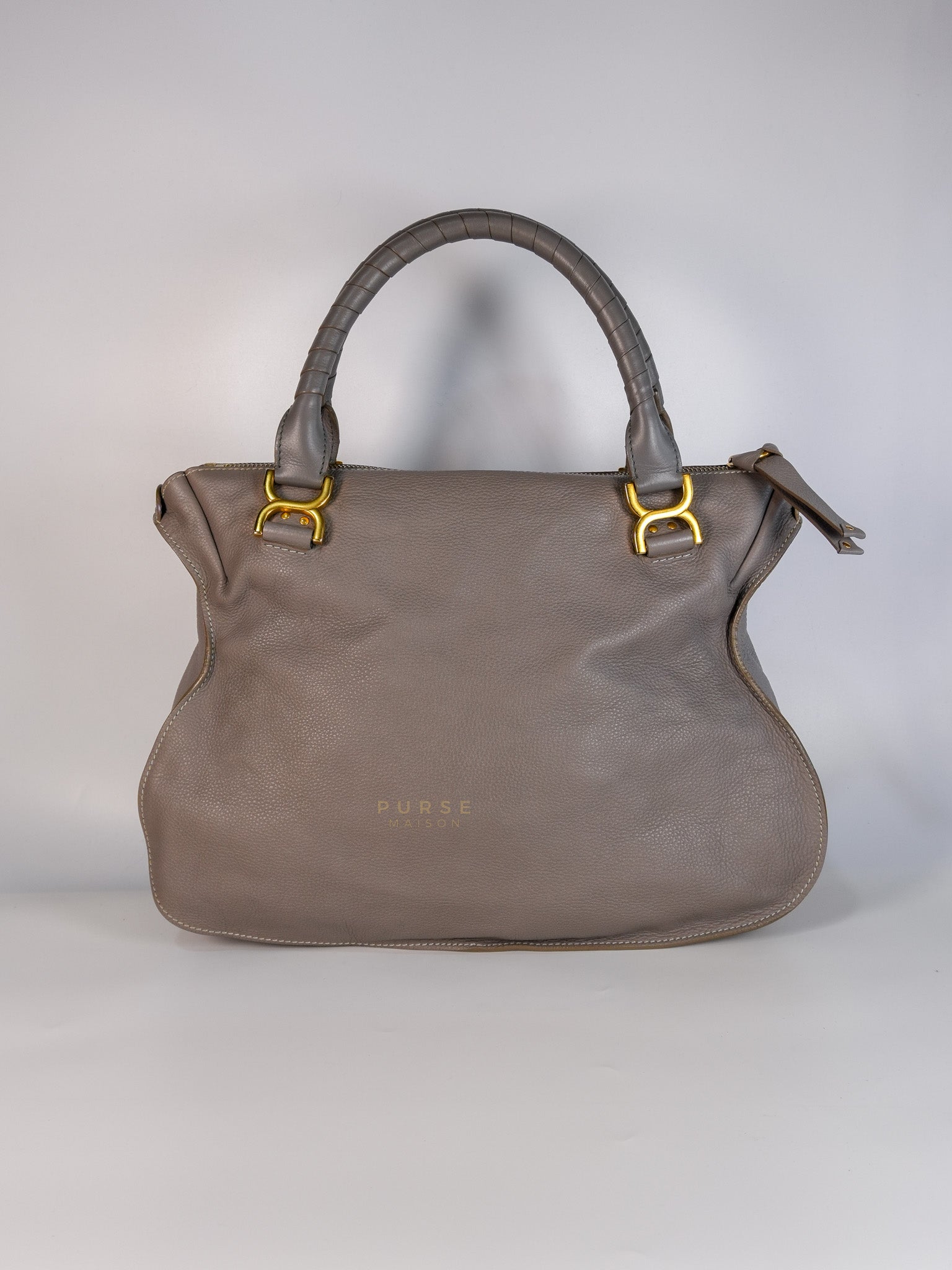Marcie Large Shoulder Bag In Gray | Purse Maison Luxury Bags Shop