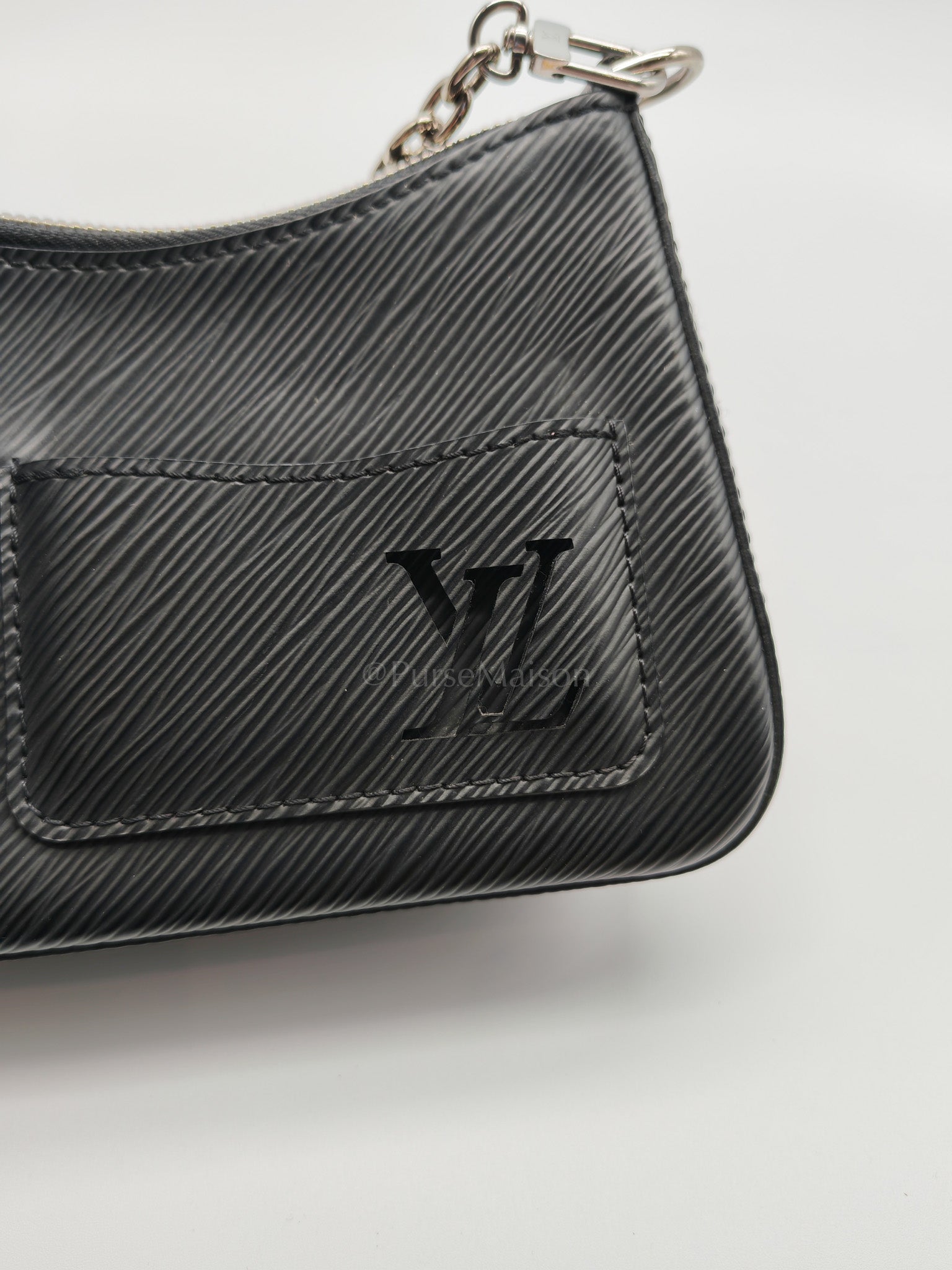 Marellini in Black Epi Leather Shoulder Bag ( Microchip) | Purse Maison Luxury Bags Shop