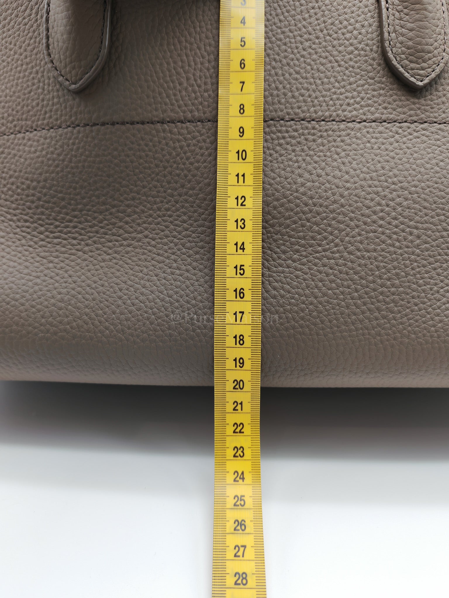 Margaux Shoulder 12 in Smoked Taupe Grained Calfskin Leather | Purse Maison Luxury Bags Shop