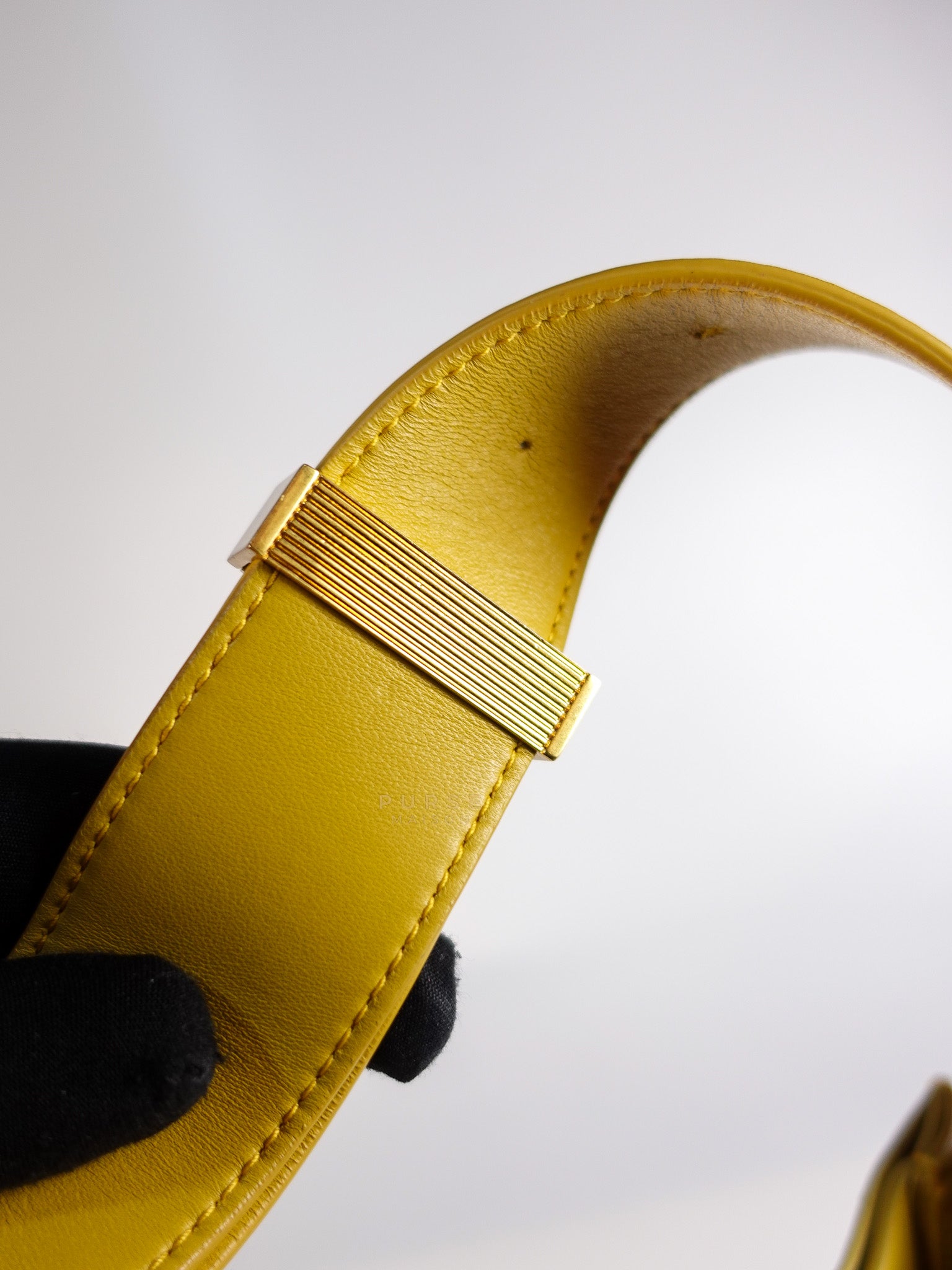 Marie Hand Bag Medium in Yellow Nappa Leather Gold Hardware | Purse Maison Luxury Bags Shop