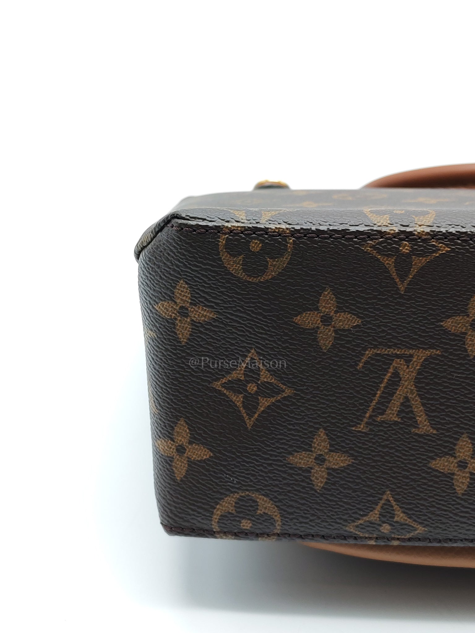 Marignan in Monogram Canvas with Tan Grained Calfskin Shoulder Bag (Date Code: AR2169) | Purse Maison Luxury Bags Shop