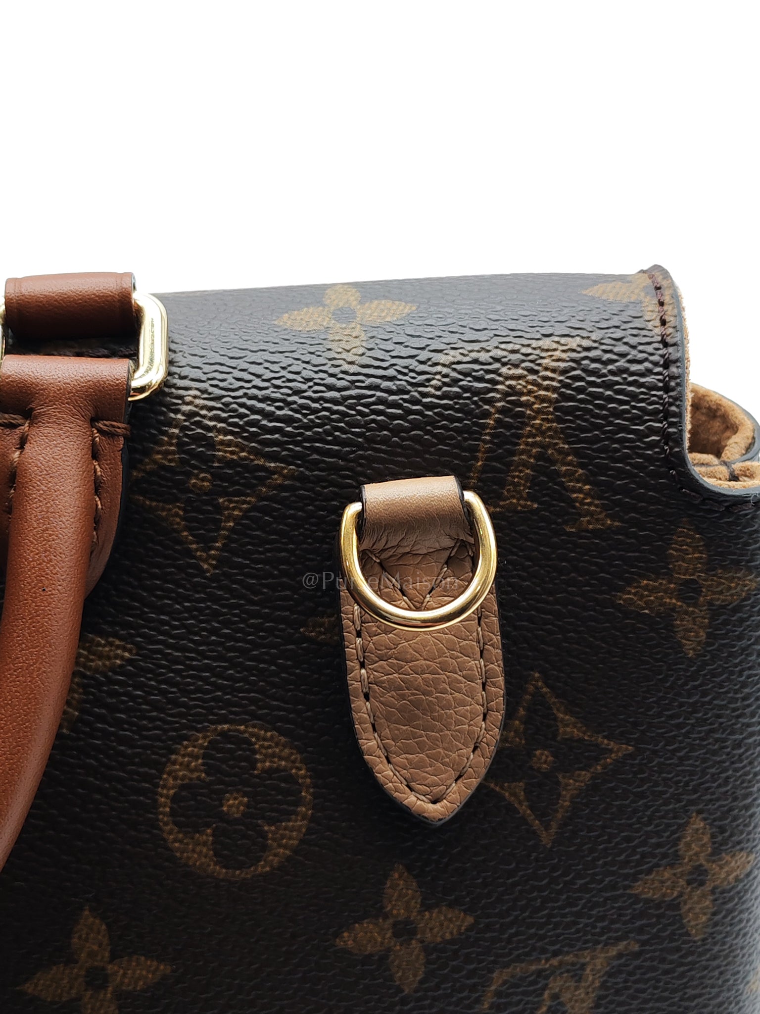 Marignan in Monogram Canvas with Tan Grained Calfskin Shoulder Bag (Date Code: AR2169) | Purse Maison Luxury Bags Shop