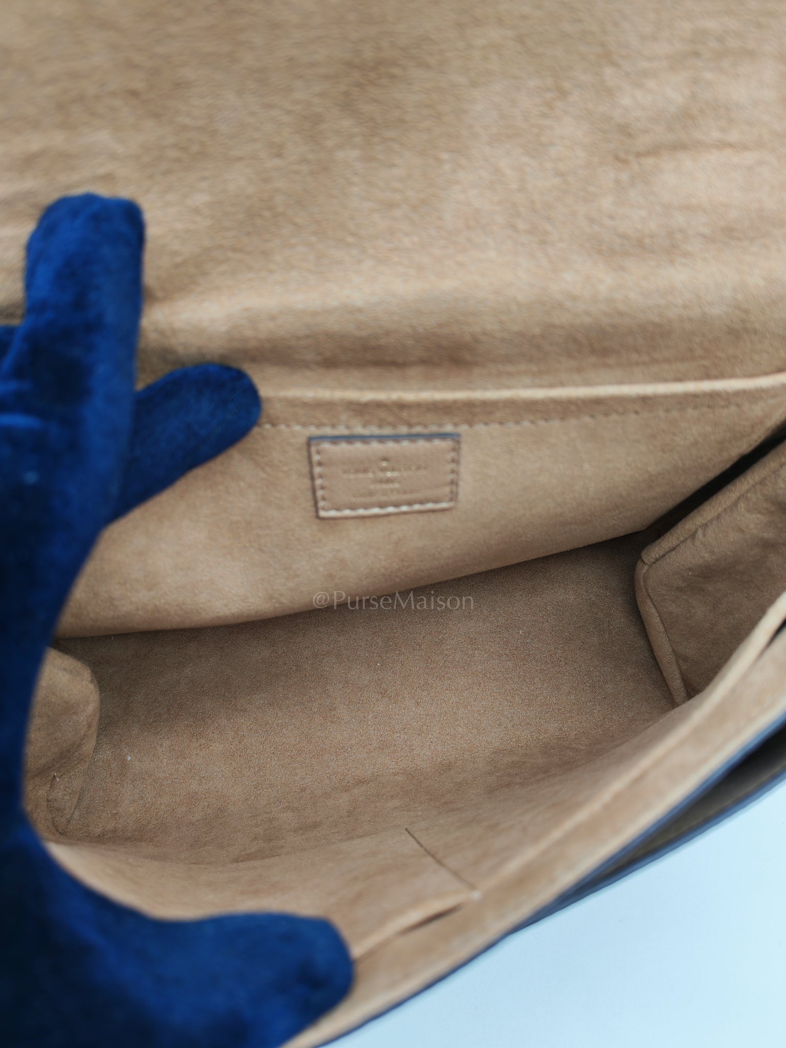 Marignan in Monogram Canvas with Tan Grained Calfskin Shoulder Bag (Date Code: AR2169) | Purse Maison Luxury Bags Shop