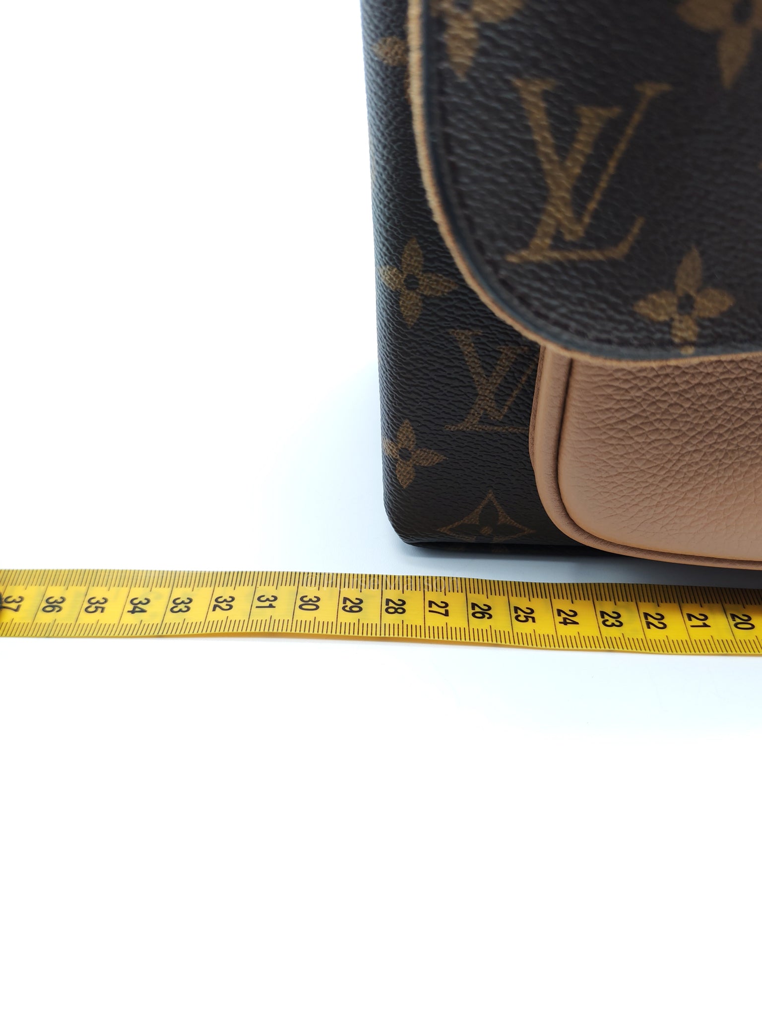 Marignan in Monogram Canvas with Tan Grained Calfskin Shoulder Bag (Date Code: AR2169) | Purse Maison Luxury Bags Shop