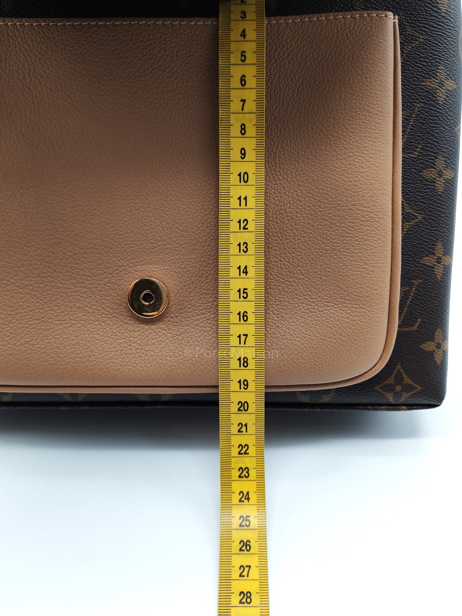 Marignan in Monogram Canvas with Tan Grained Calfskin Shoulder Bag (Date Code: AR2169) | Purse Maison Luxury Bags Shop