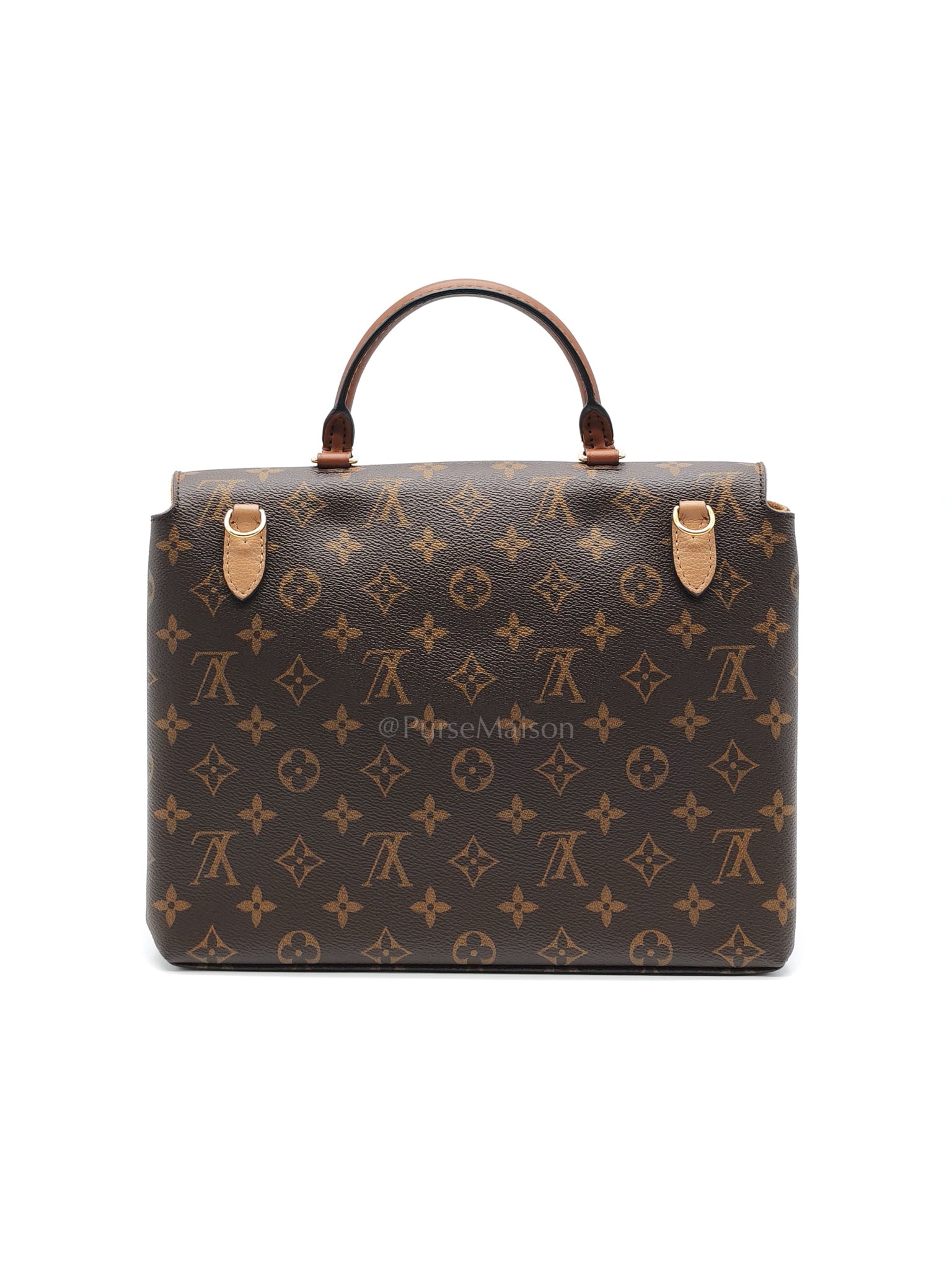 Marignan in Monogram Canvas with Tan Grained Calfskin Shoulder Bag (Date Code: AR2169) | Purse Maison Luxury Bags Shop