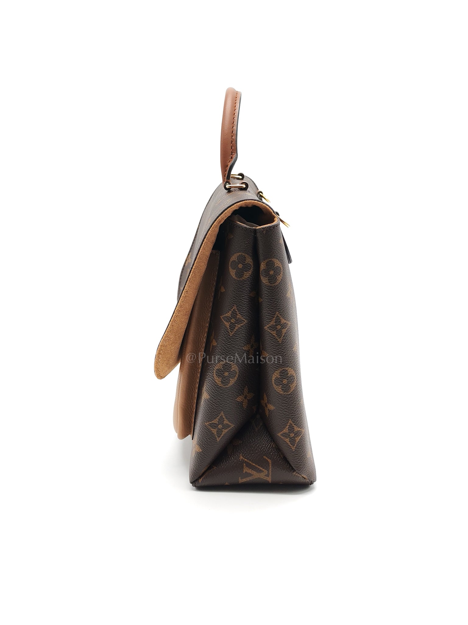 Marignan in Monogram Canvas with Tan Grained Calfskin Shoulder Bag (Date Code: AR2169) | Purse Maison Luxury Bags Shop