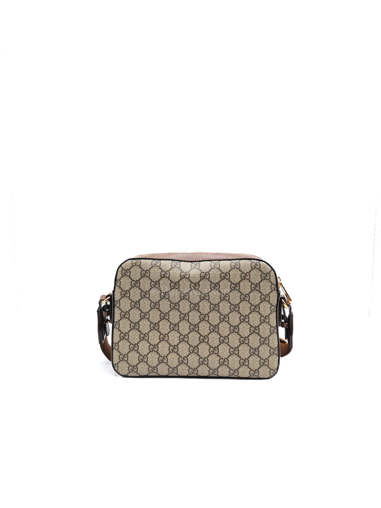 Interlocking G Messenger Bag in GG Supreme Canvas and Gold Hardware