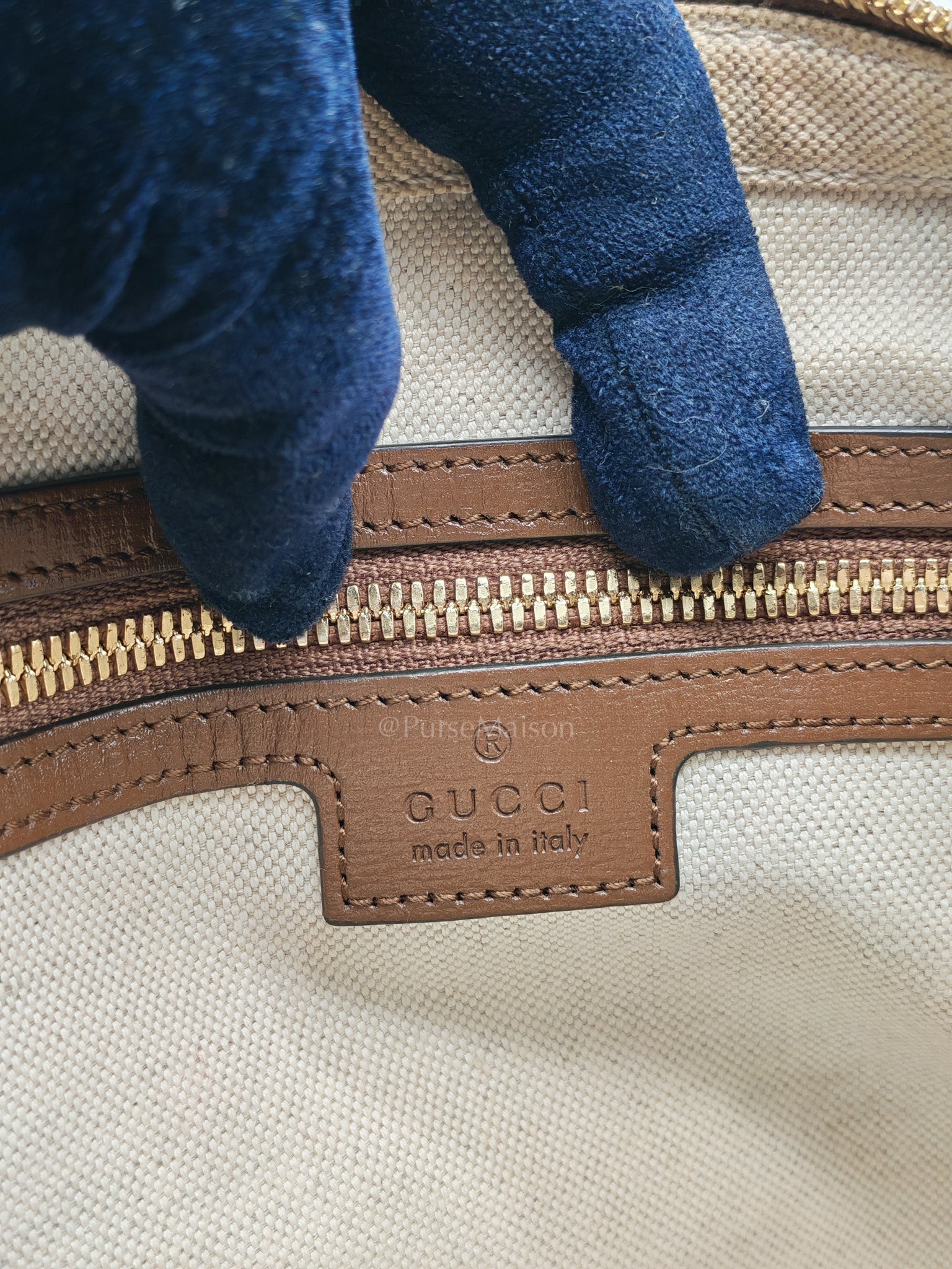 Interlocking G Messenger Bag in GG Supreme Canvas and Gold Hardware