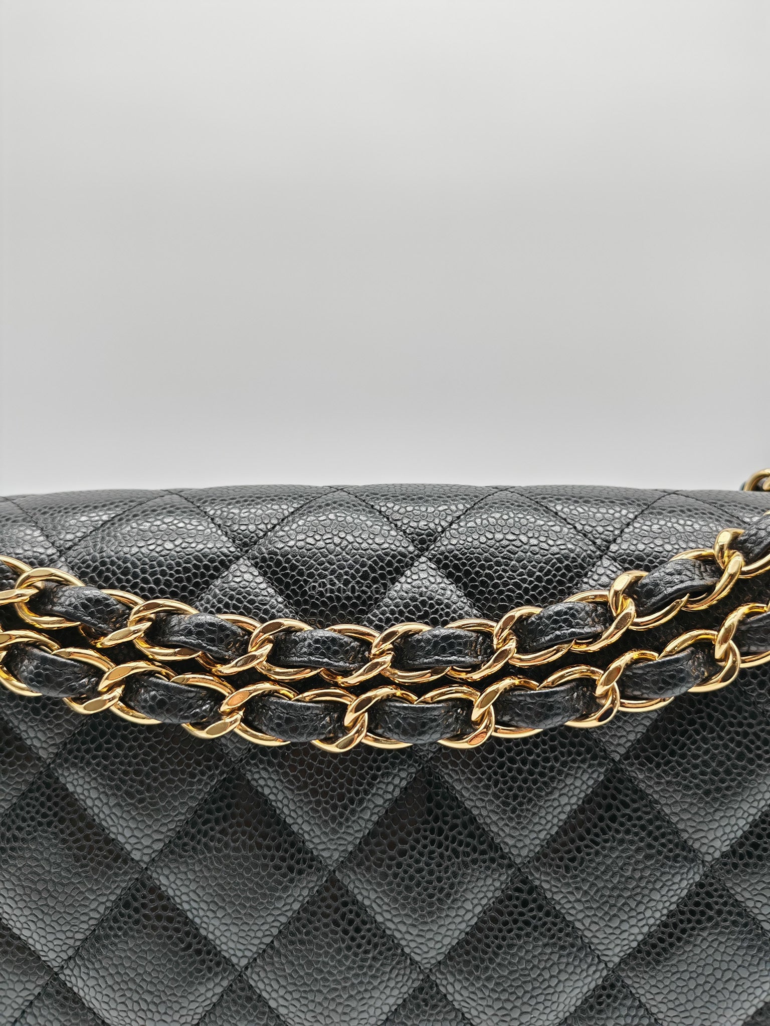Classic Double Flap Jumbo In Black Caviar Leather and Gold Hardware Series 15