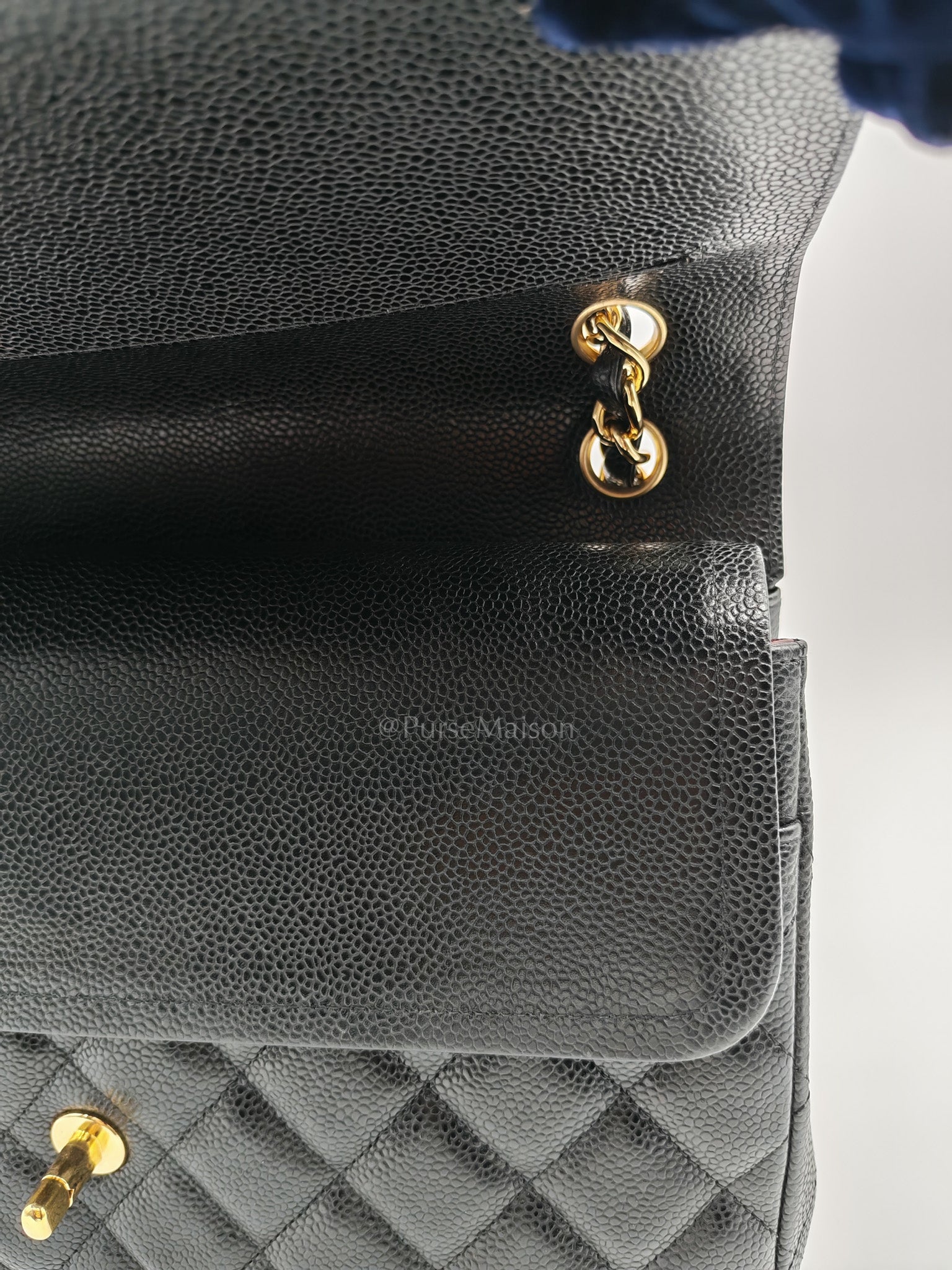 Classic Double Flap Jumbo In Black Caviar Leather and Gold Hardware Series 15