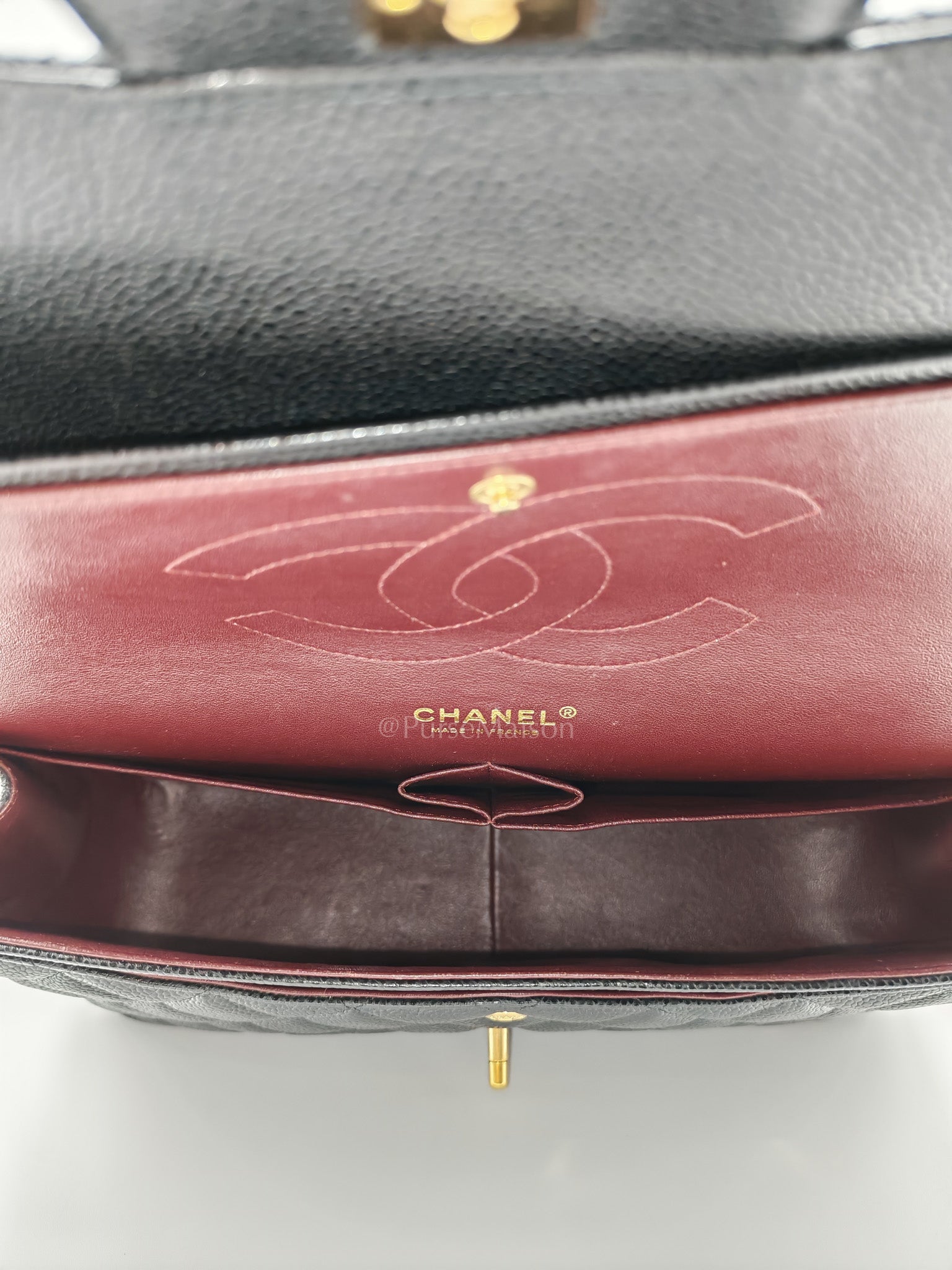 Classic Double Flap Jumbo In Black Caviar Leather and Gold Hardware Series 15