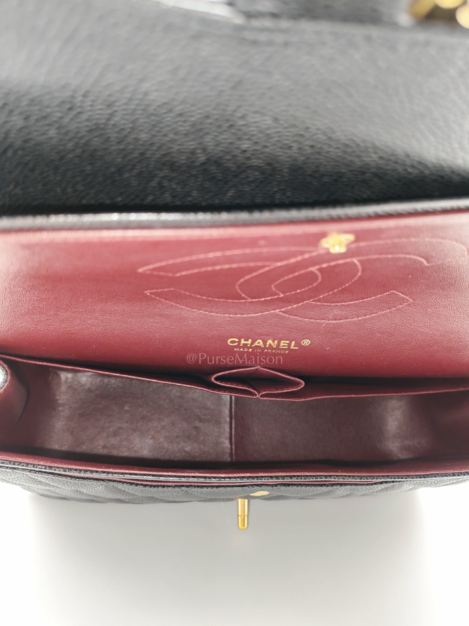 Classic Double Flap Jumbo In Black Caviar Leather and Gold Hardware Series 15
